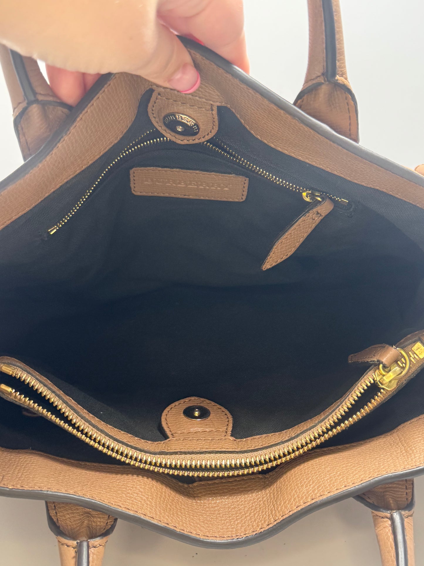 Burberry Banner Medium House Check Tote Bag Beige