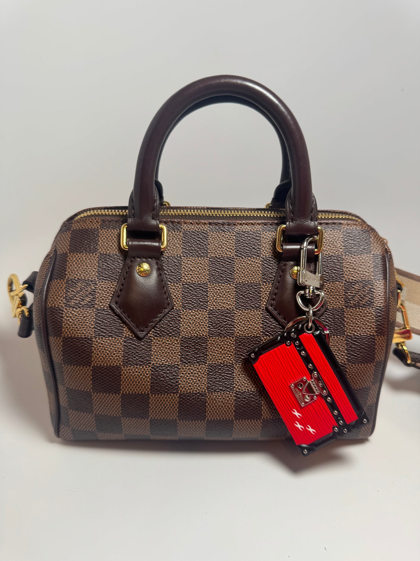 Louis Vuitton Petite Malle Trunk Key Chain/Bag Charm – Red Epi Leather & Black, Silver Hardware