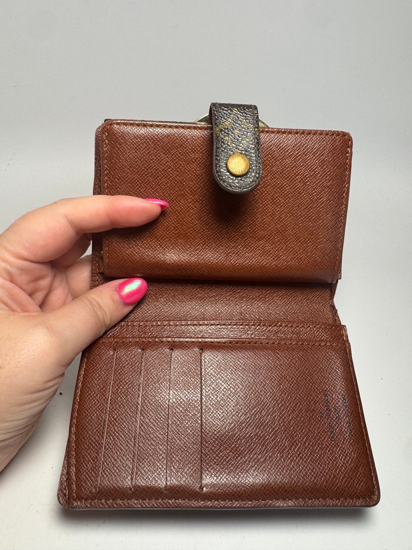 Louis Vuitton French Purse Kiss Lock Monogram Wallet-Fair Condition
