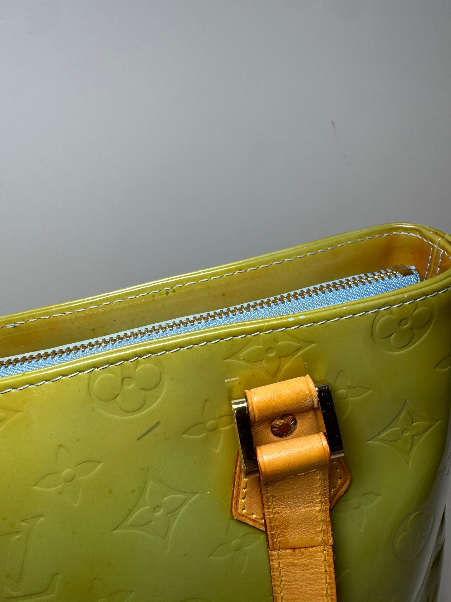 Louis Vuitton Houston Tote Vernis Green w/Blue Interior
