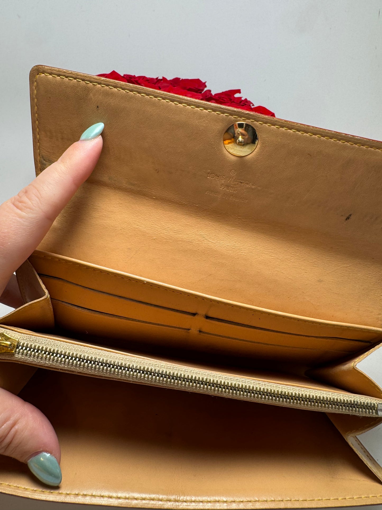Louis Vuitton Sarah White Multicolor Wallet- FAIR condition