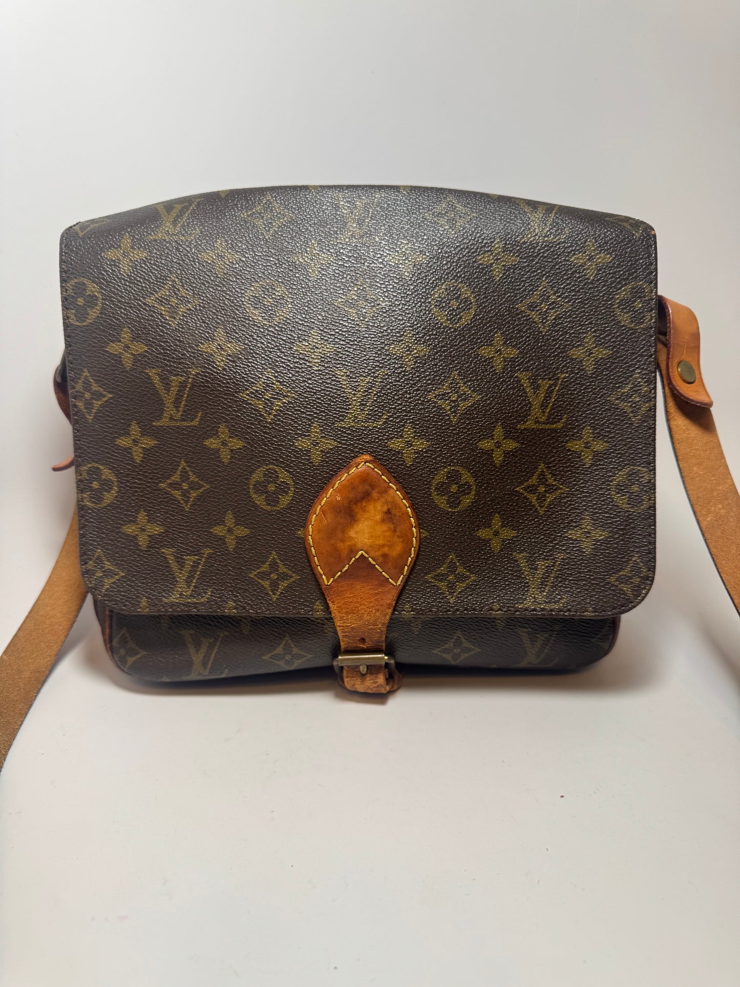 Louis Vuitton Cartouchière GM Monogram Crossbody (Vintage) Fair Condition