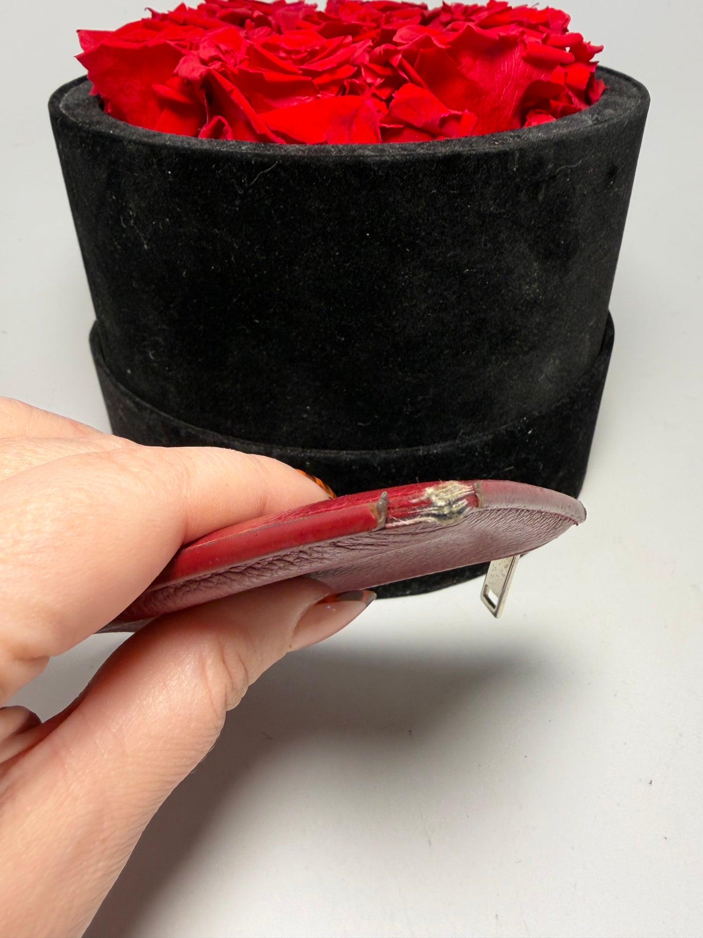 Saint Laurent Burgundy Pebble Leather Card Holder Wallet- Fair Condition