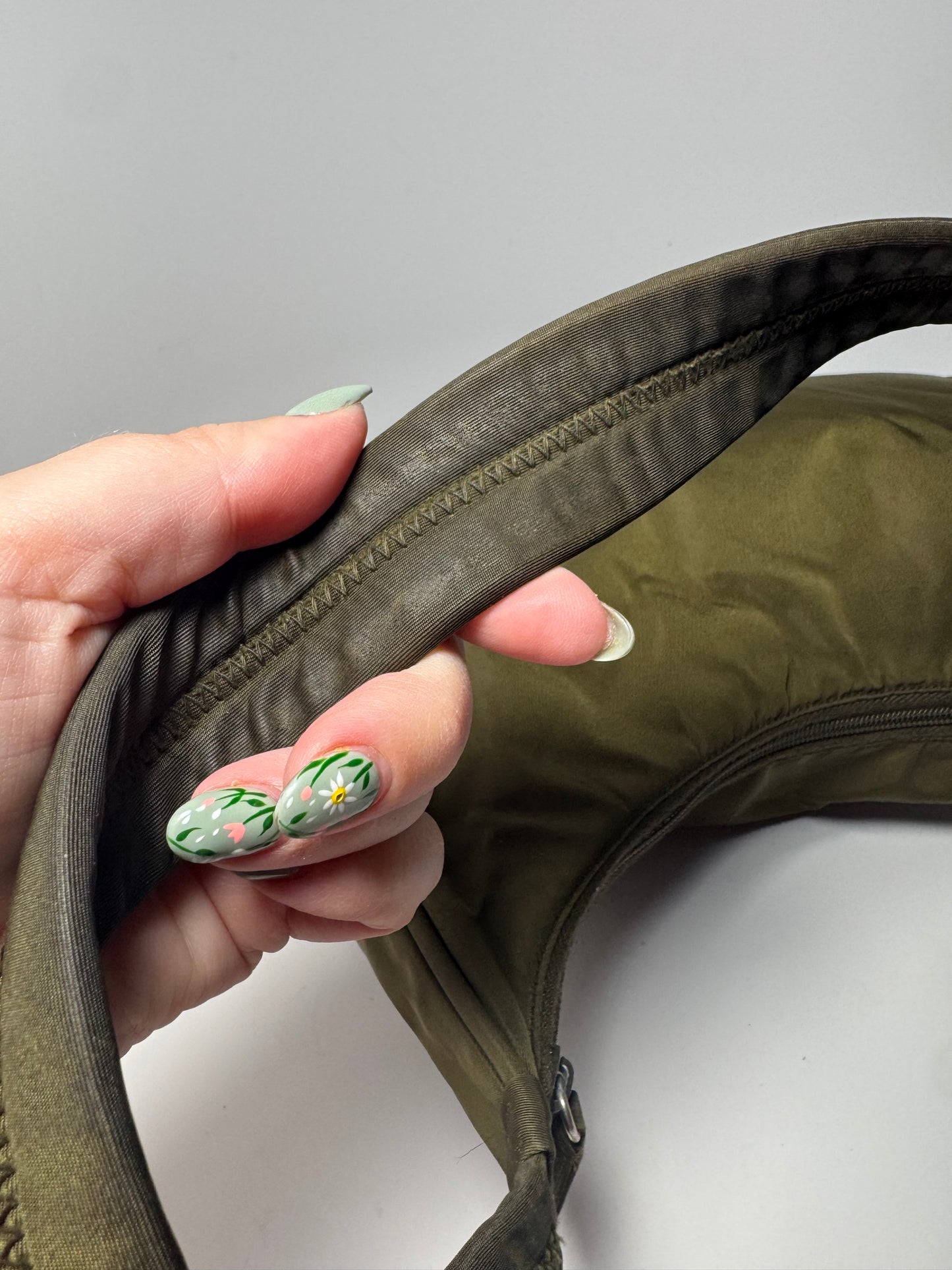 Prada Olive Green Nylon Shoulder Bag