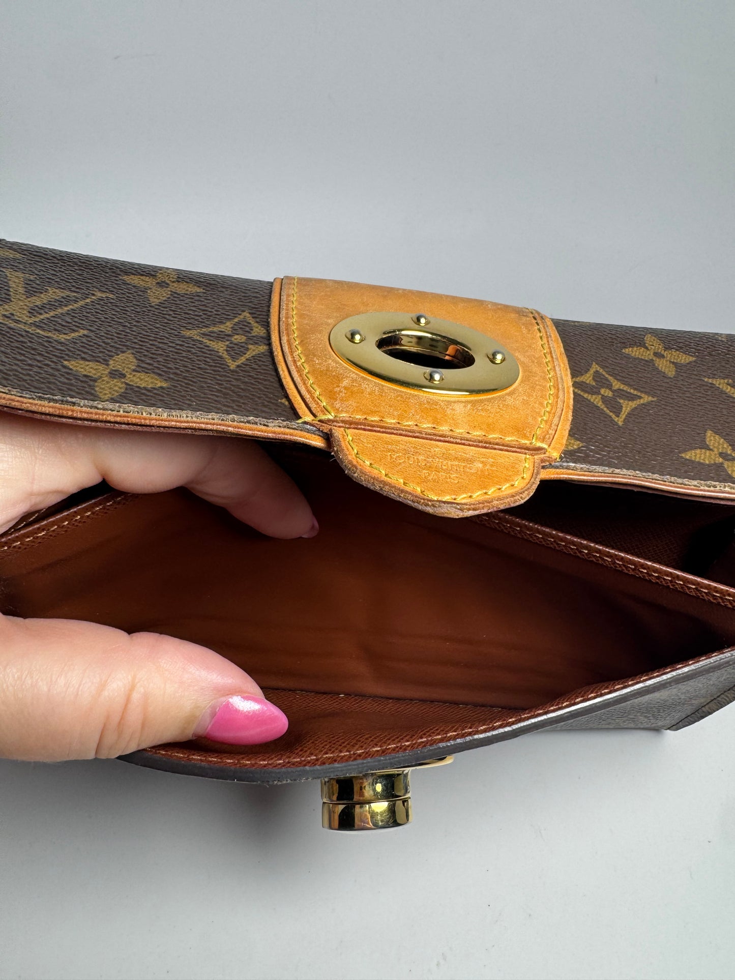 Louis Vuitton Portefeuille Boetie Wallet Turn Lock Closure Monogram & Vachetta Leather Made in Spain in 2010