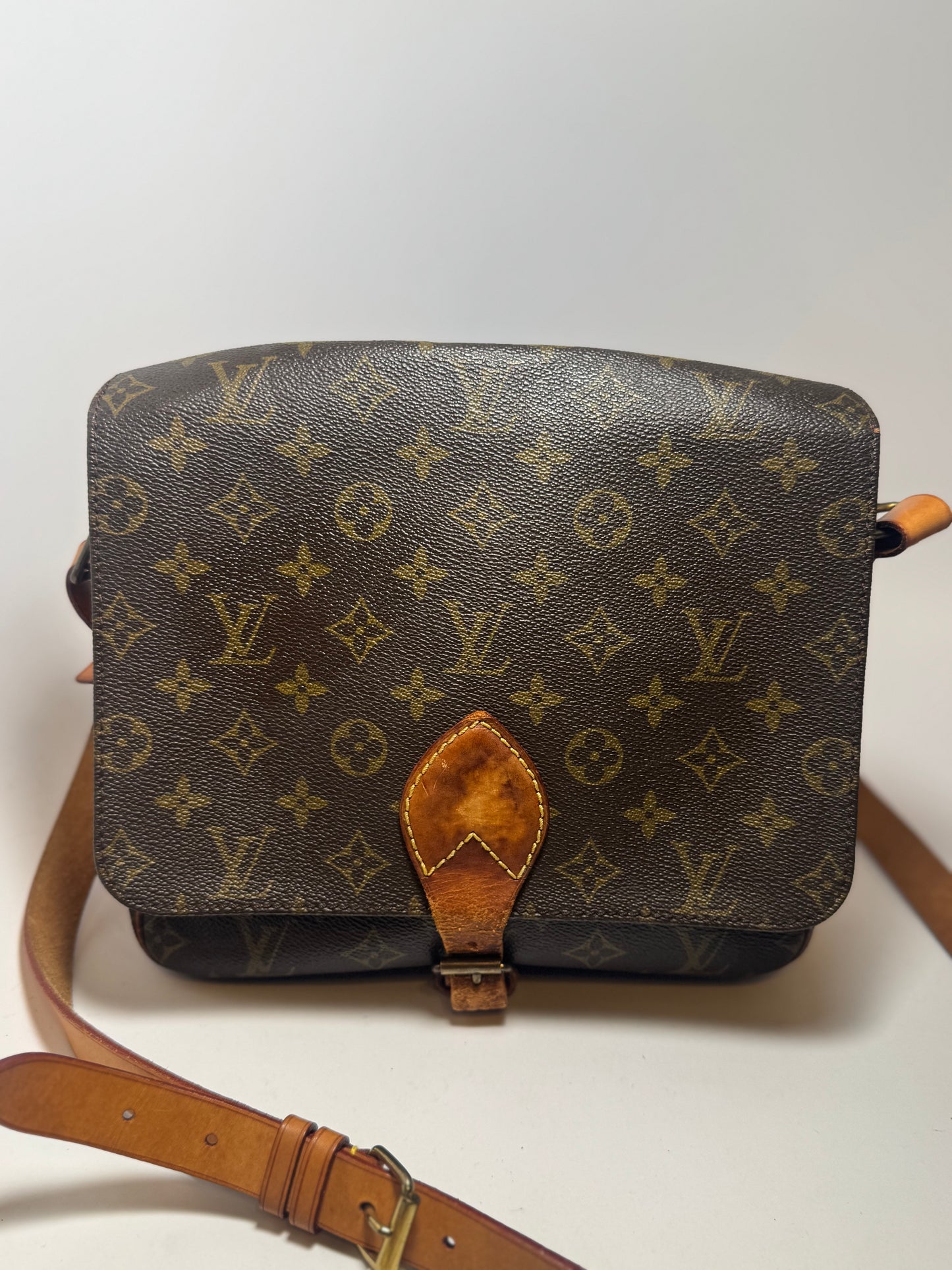 Louis Vuitton Cartouchière GM Monogram Crossbody (Vintage) Fair Condition