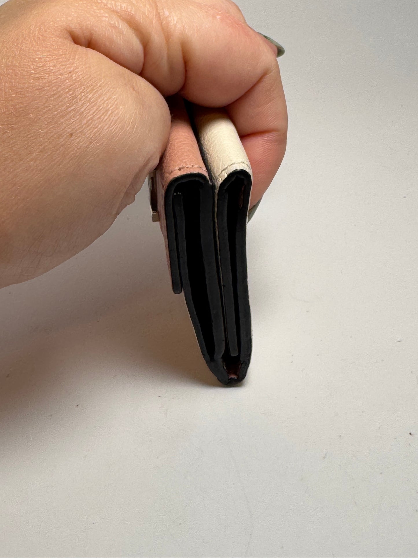 Louis Vuitton Calfskin Lockmini Wallet Rose Ballerine Maito White Black