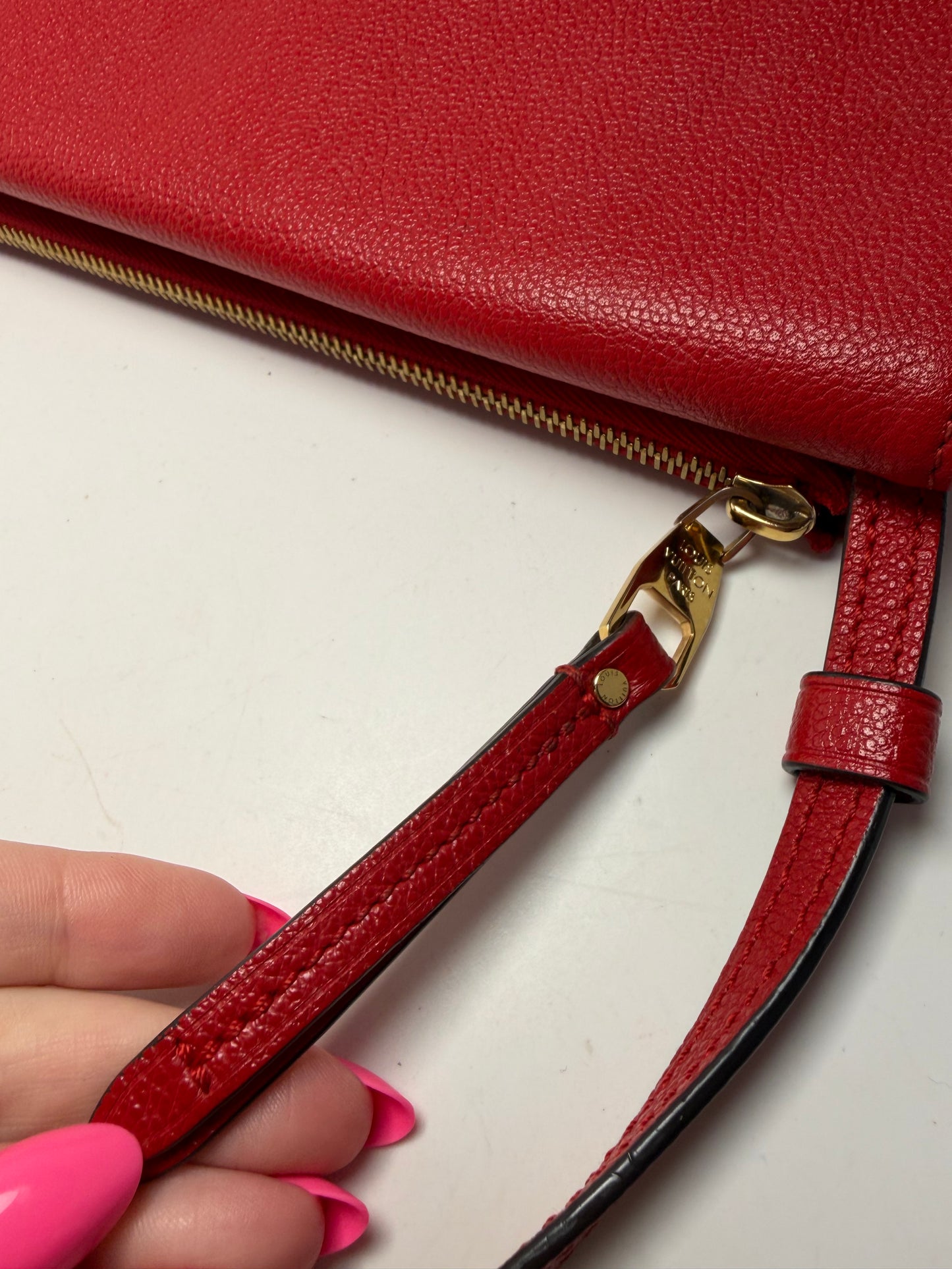 Louis Vuitton Empriente Leather Twice Crossbody in Cherry Red