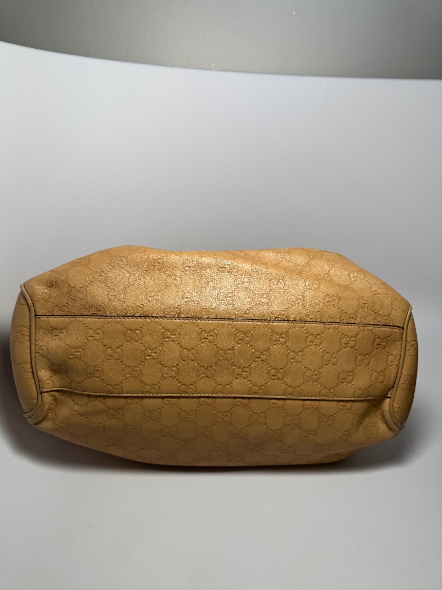 Gucci Sukey Tote Guccissima Leather Hand Bag Beige/Tan