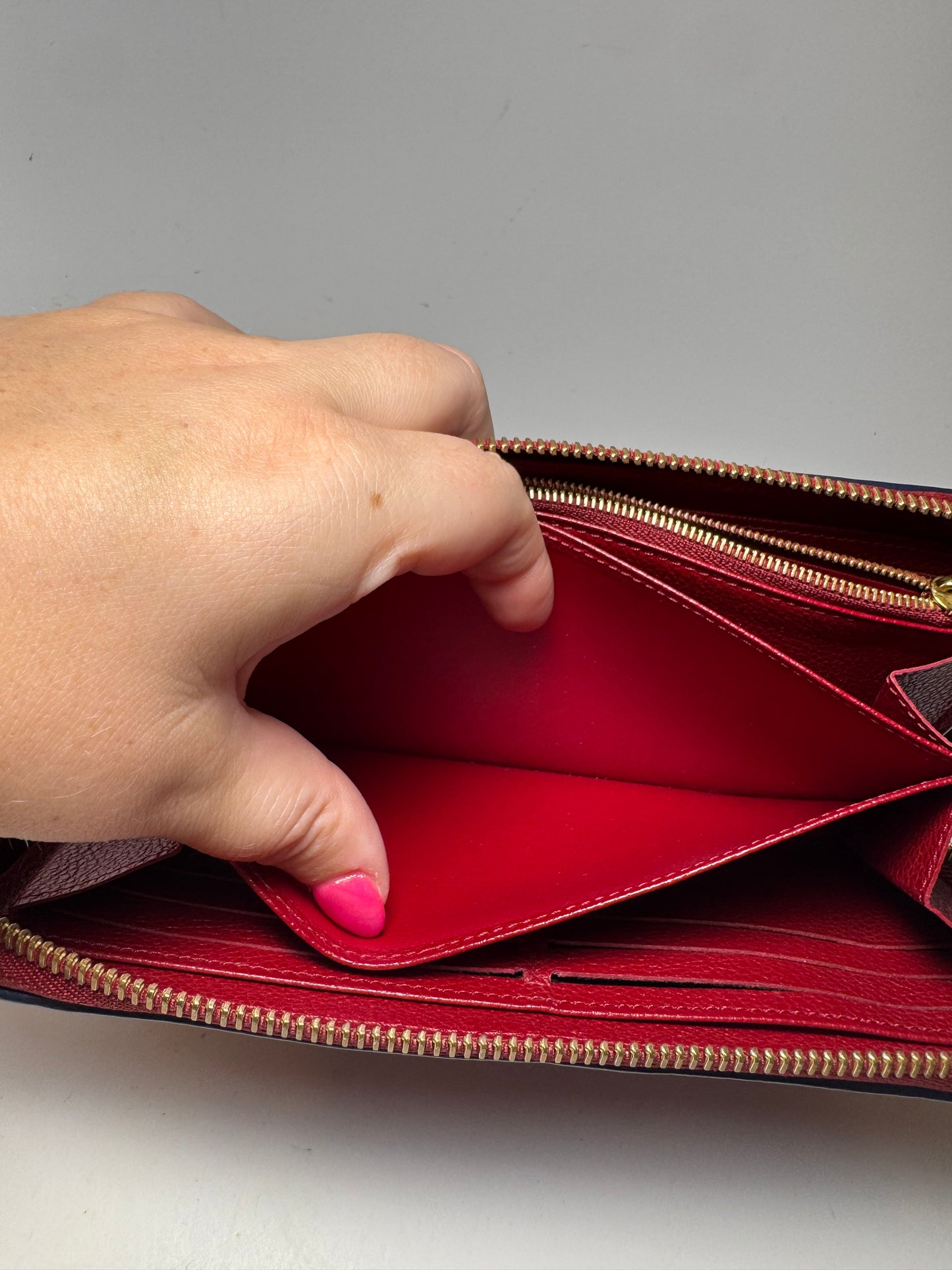 Louis Vuitton Cerise Red Monogram Empriente Leather Zippy Wallet