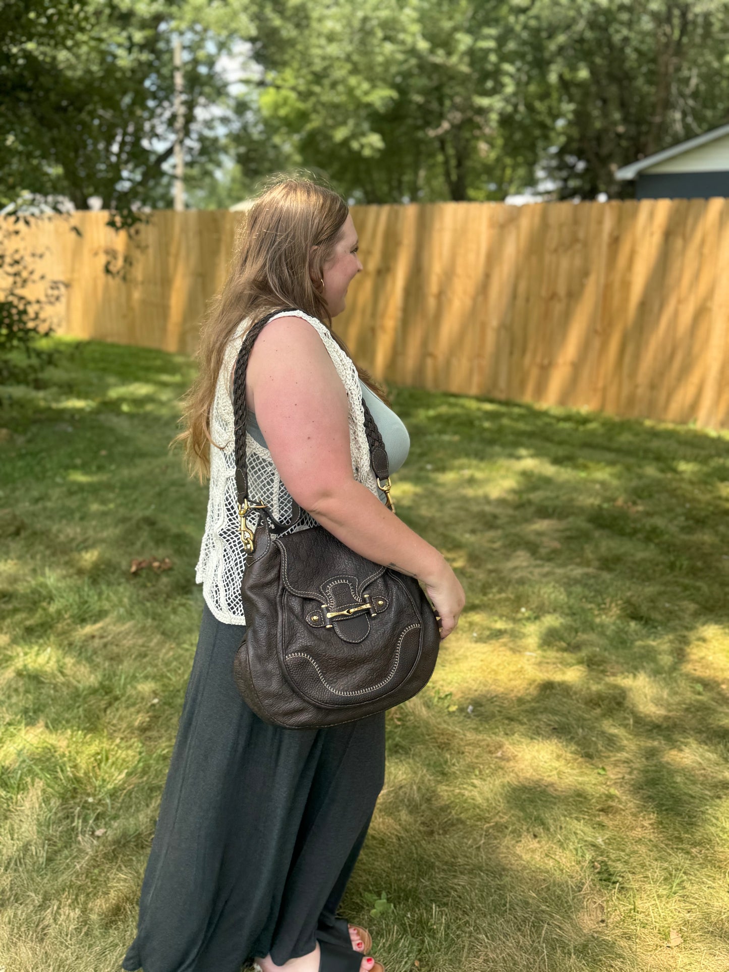 Gucci Dark Brown Guccissima Leather Pelham Large Shoulder Bag