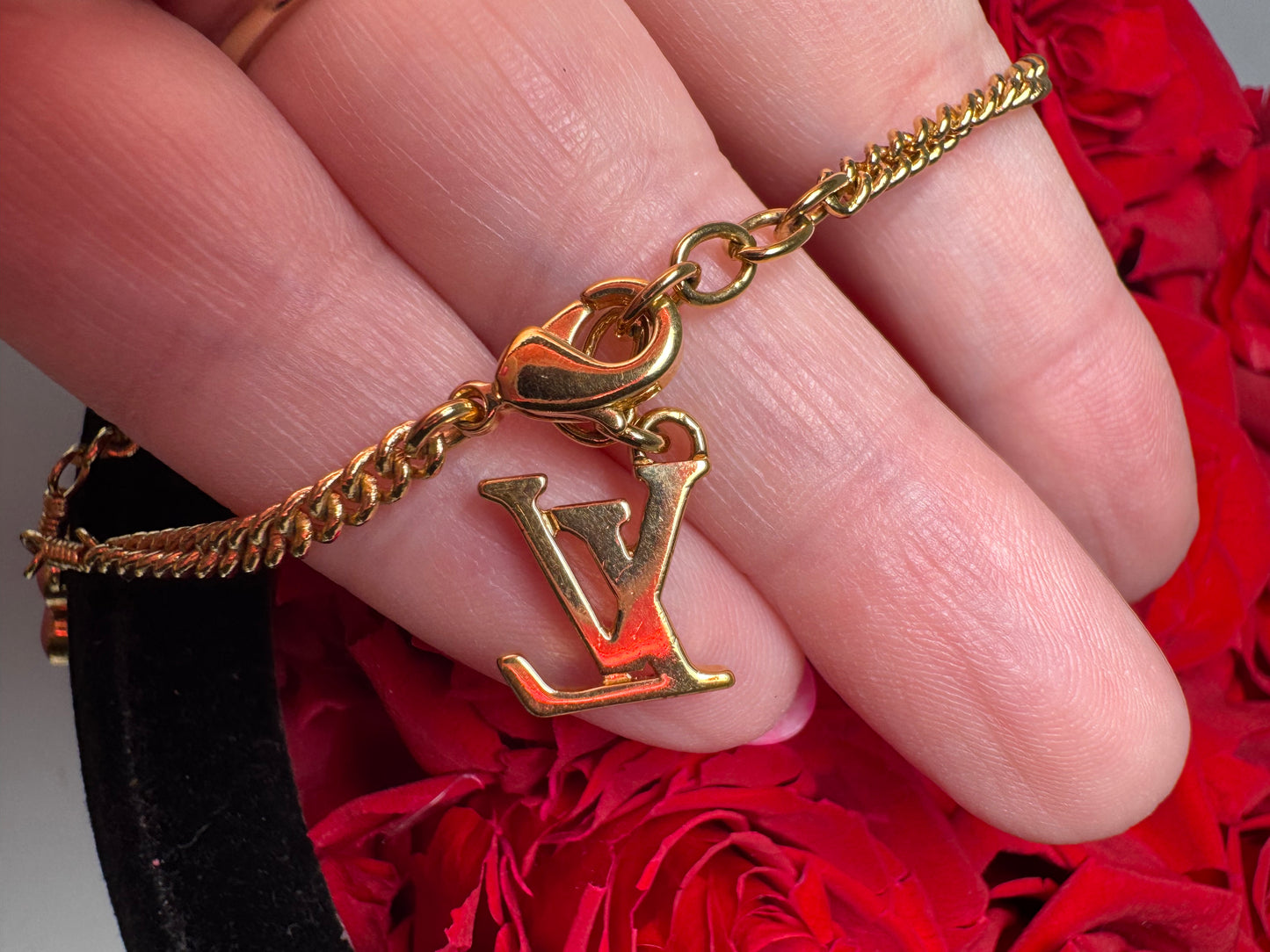 Louis Vuitton Sweet Monogram Charm Bracelet Gold Tone