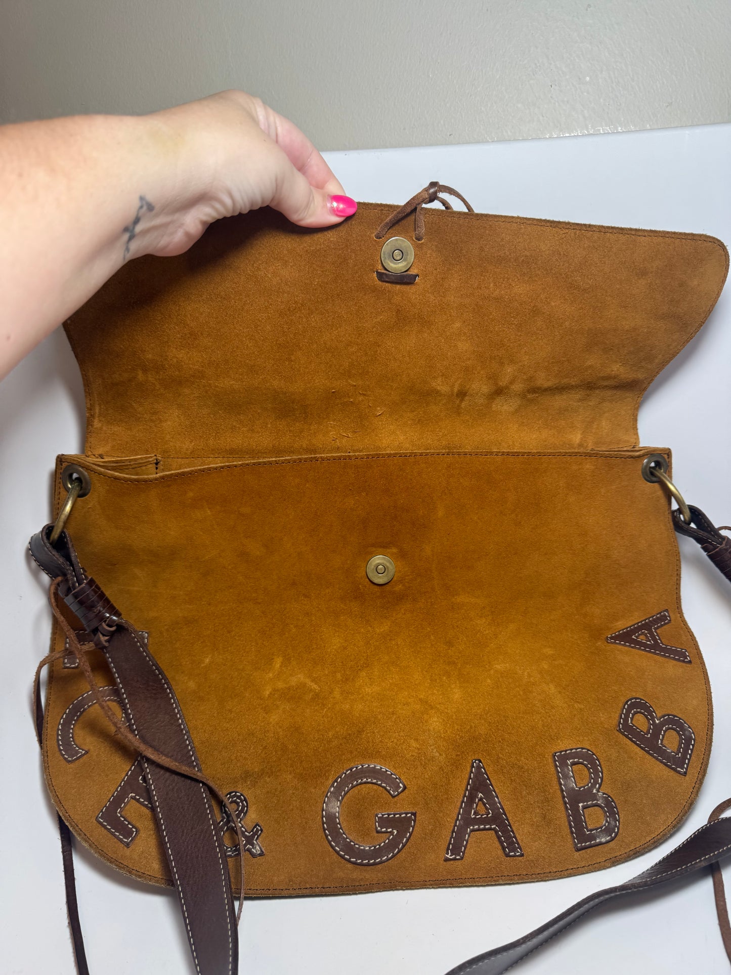 Dolce & Gabbana Suede Tassel Leather Shoulder Bag