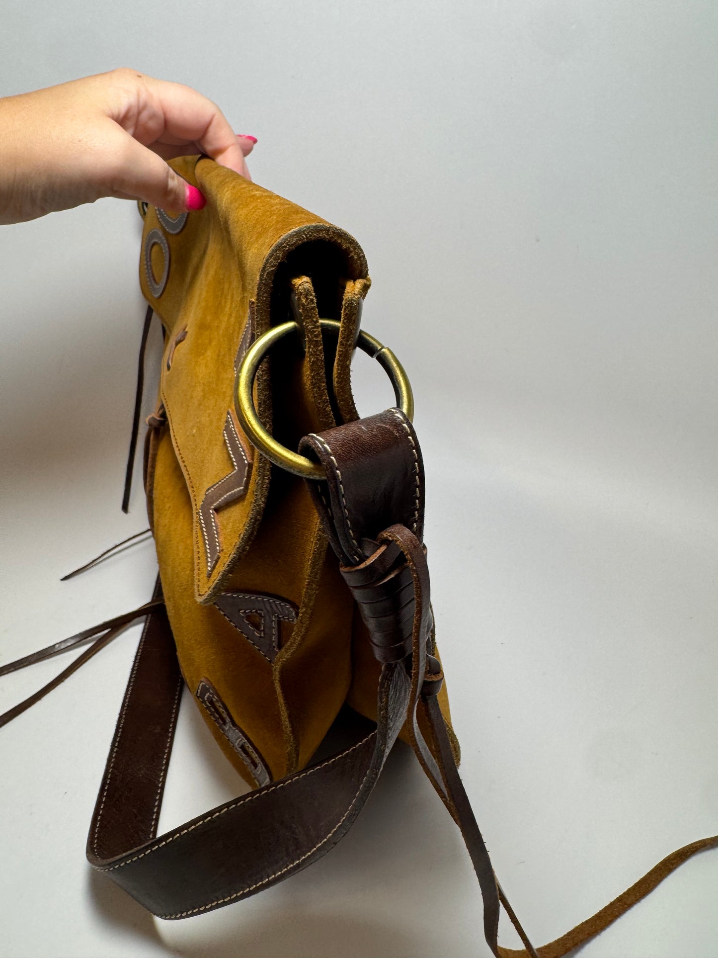 Dolce & Gabbana Suede Tassel Leather Shoulder Bag