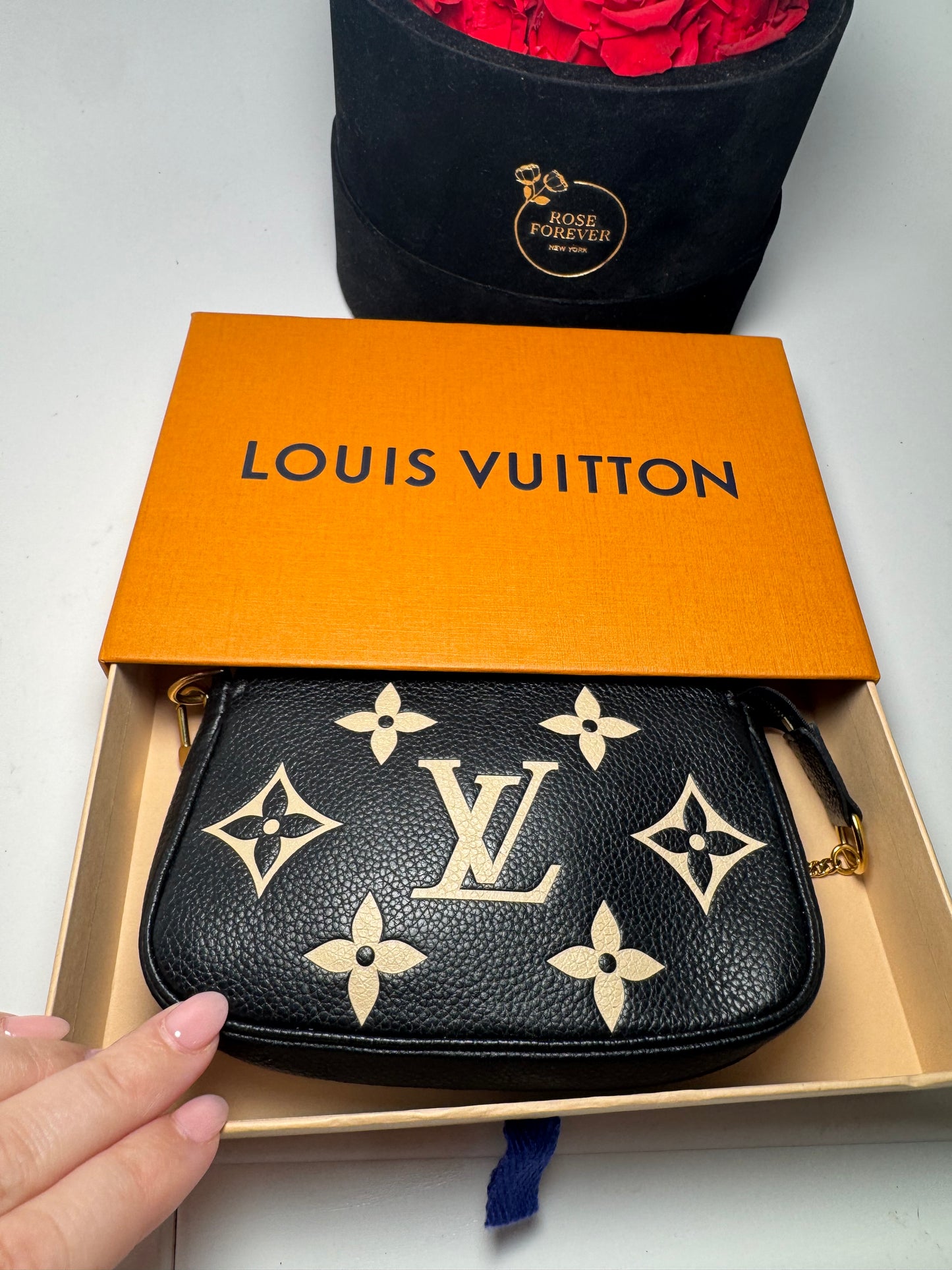 Louis Vuitton Empriente Bicolor Black & Cream Mini Pochette w/Gift Box w/COA from Authentic Detective