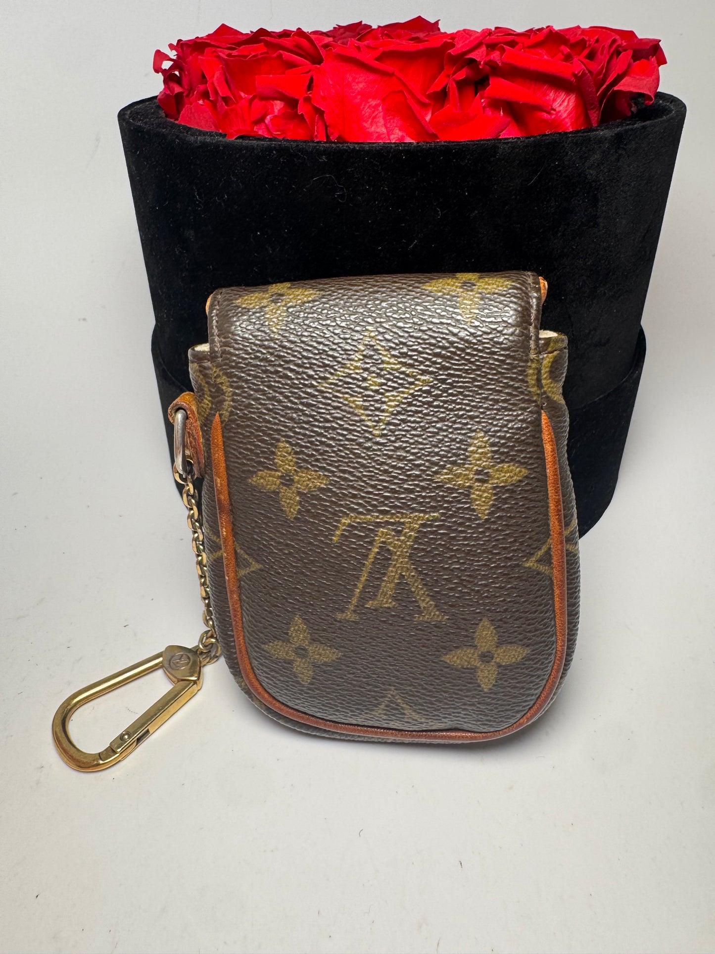 Louis Vuitton Tikal Pouch w/Key Cles Turn Lock Monogram Pouch