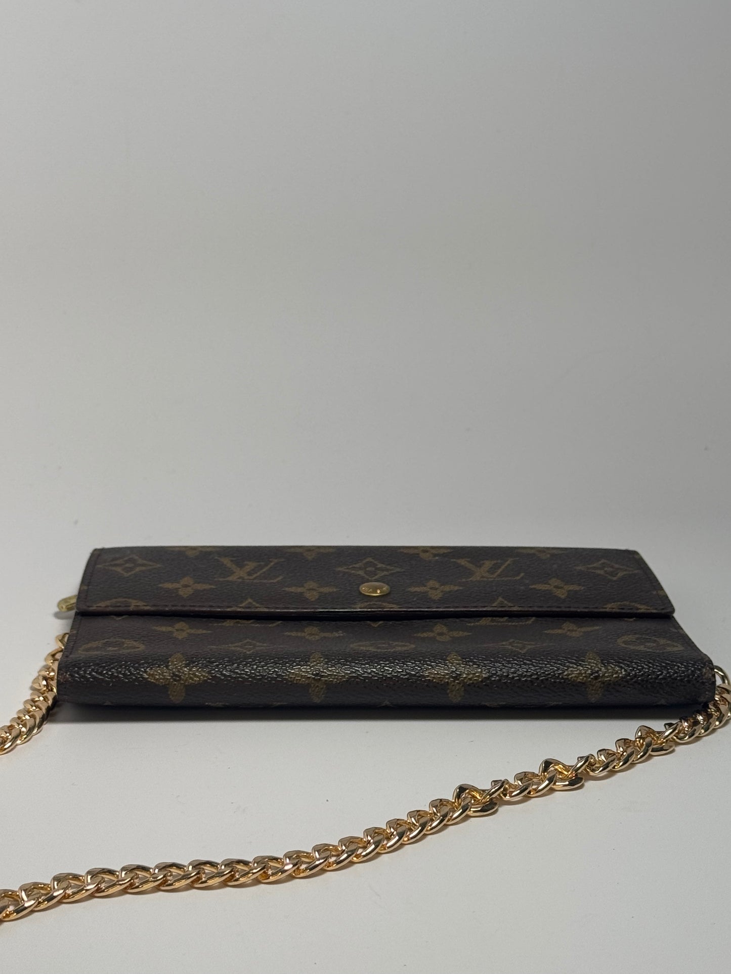 Louis Vuitton Monogram Trifold Pochette Passport Holder / Wallet on Chain- December 1994