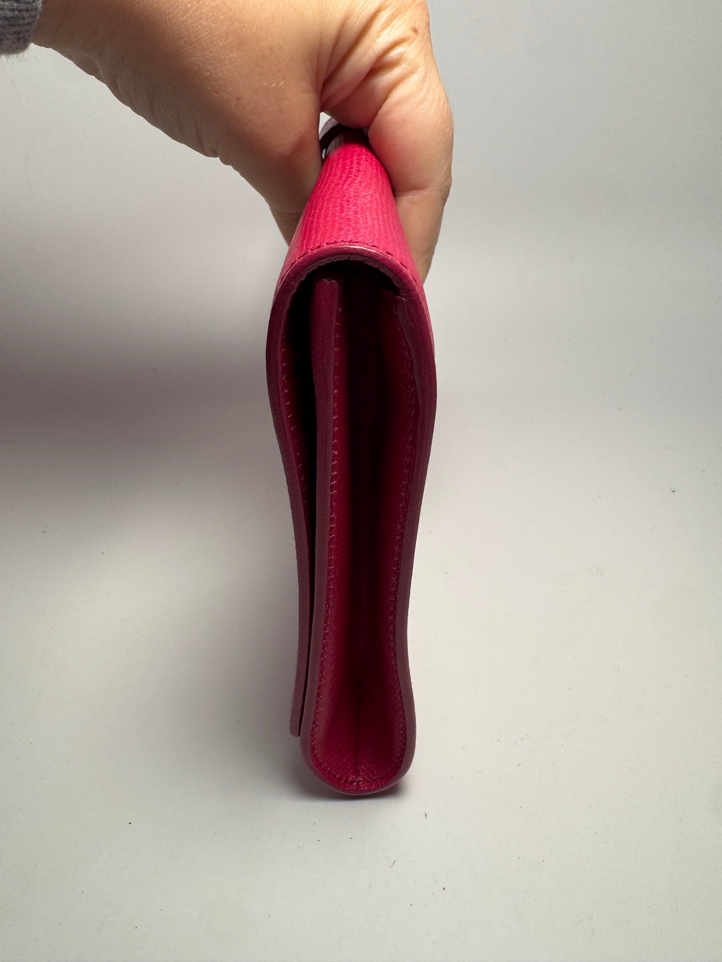 Yves Saint Laurent Hot Pink Leather Clutch