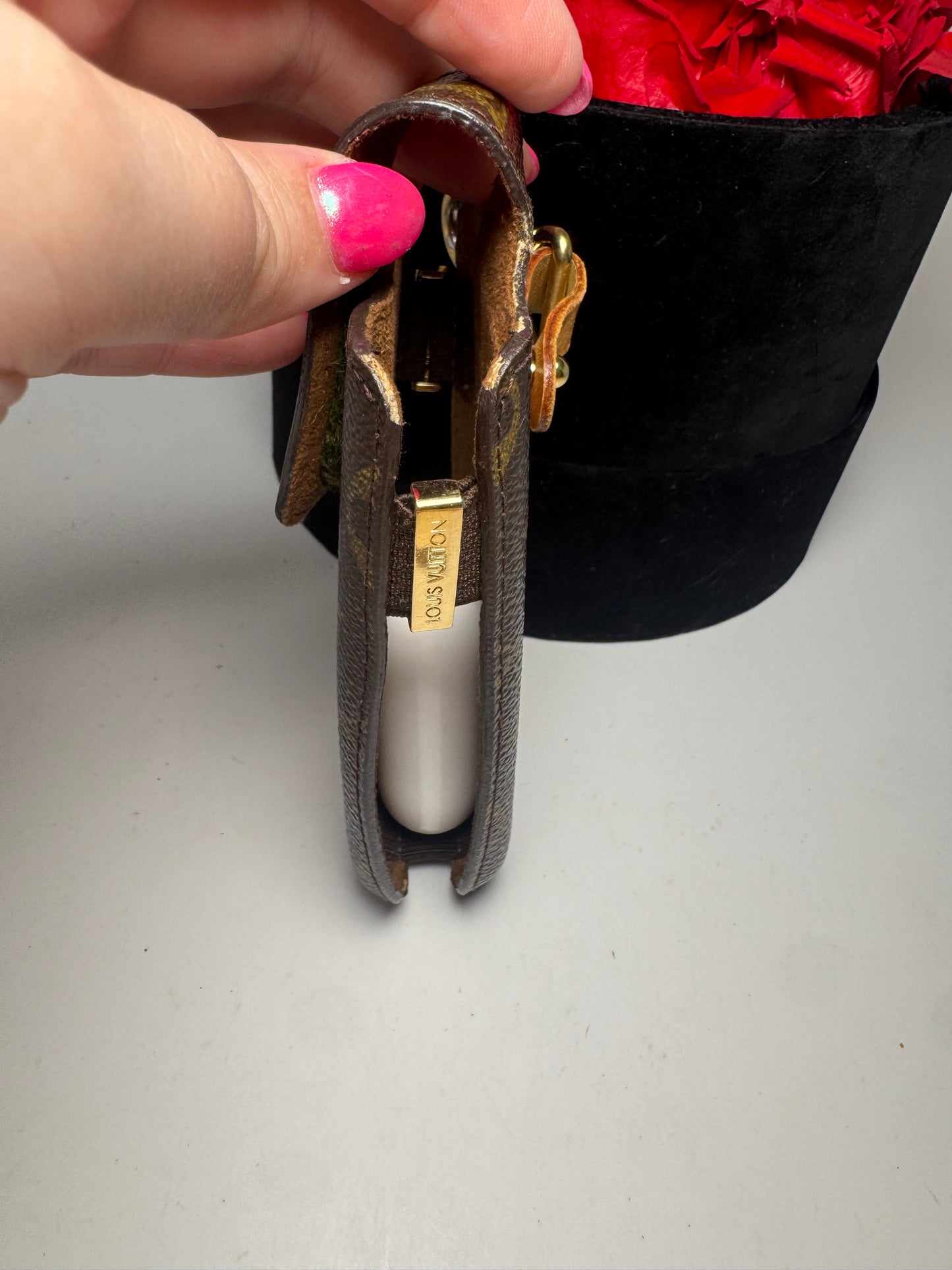Louis Vuitton Vintage Monogram Phone Case/Holder w/Key Clip