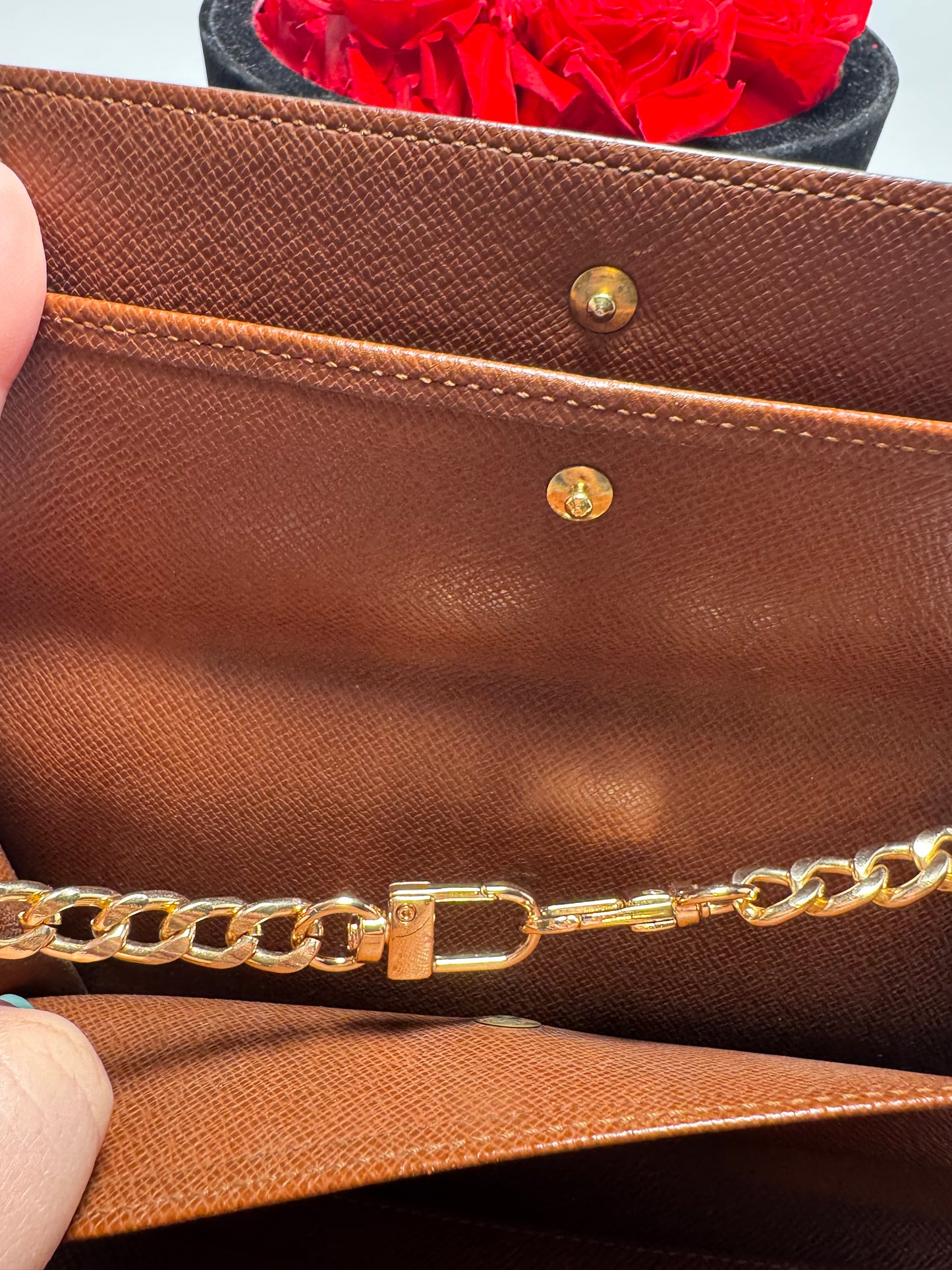 Louis Vuitton Sarah Monogram Wallet on Chain Made in France