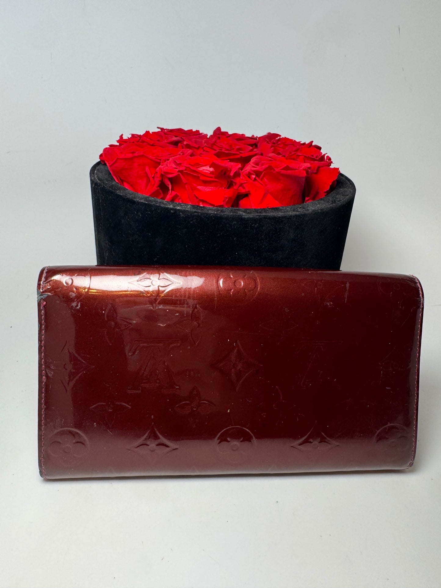 Louis Vuitton Sarah Vernis Leather Burgundy Wallet- Fair Condition