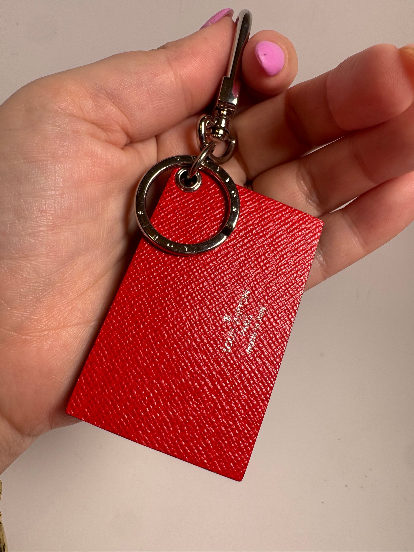 Louis Vuitton Petite Malle Trunk Key Chain/Bag Charm – Red Epi Leather & Black, Silver Hardware