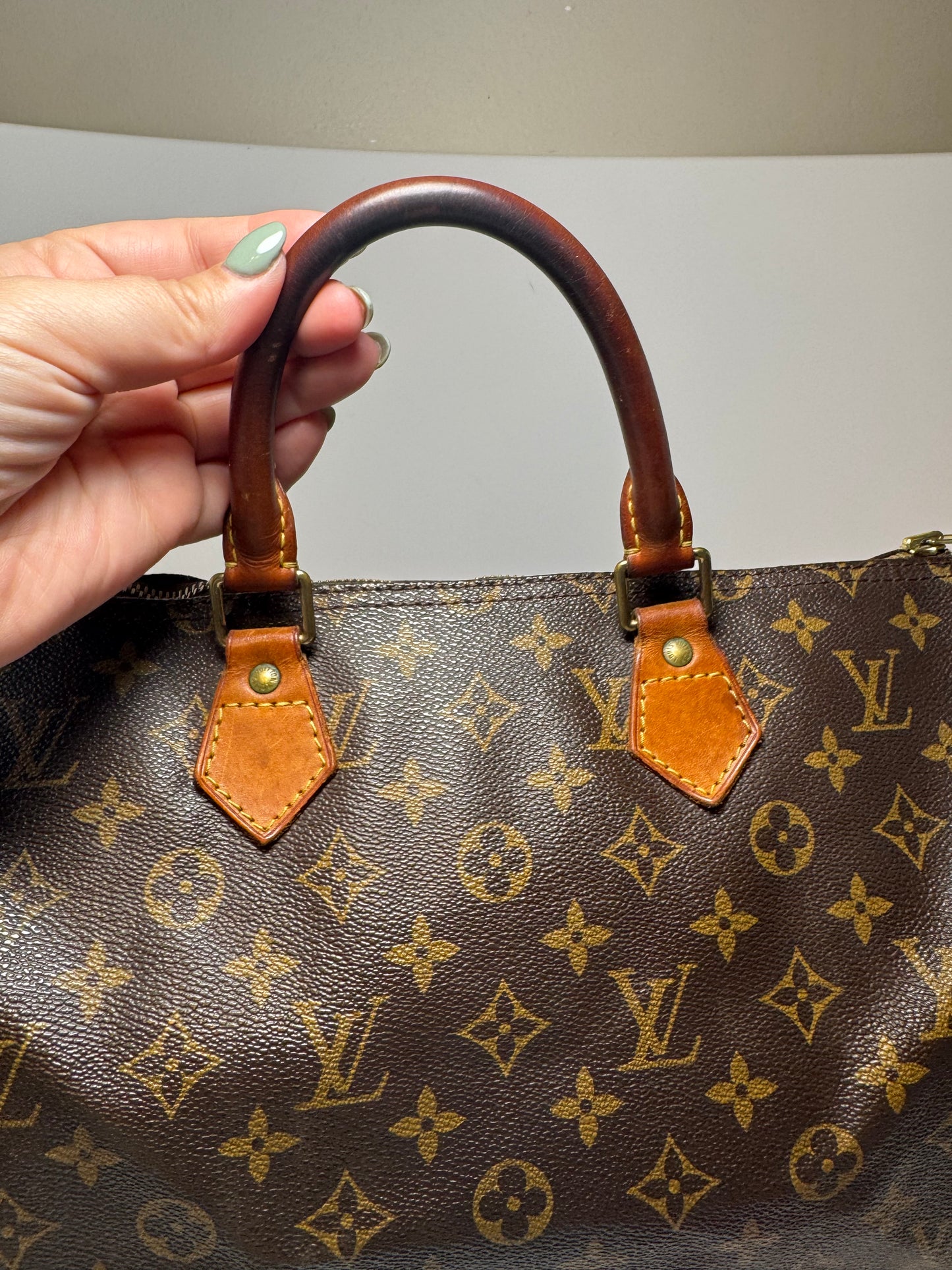 Louis Vuitton Speedy 35 Monogram Satchel Vintage Made in France