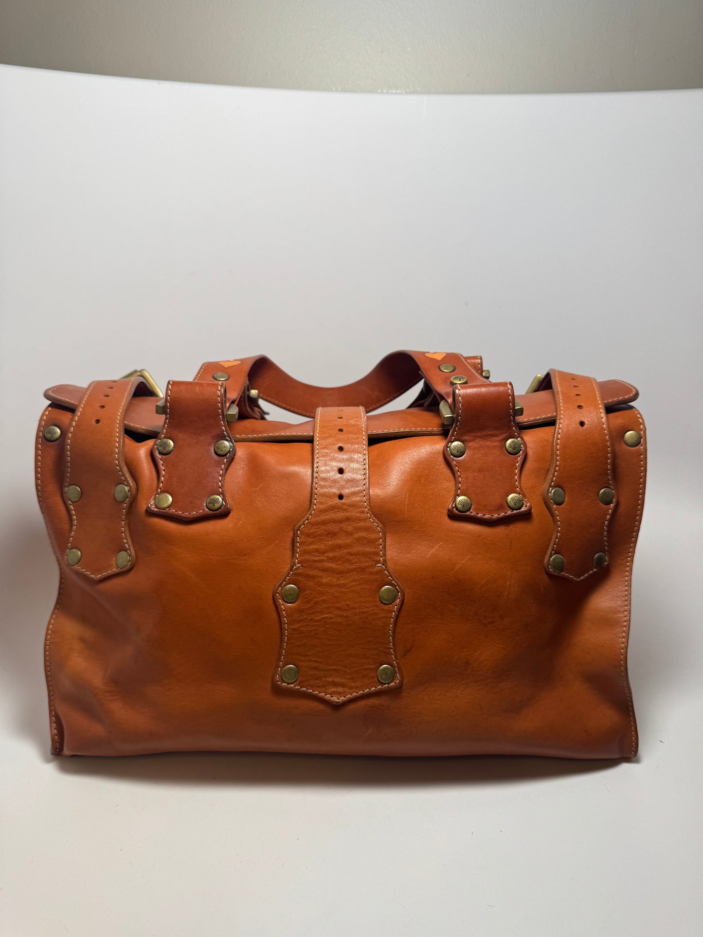 Mulberry Hand Painted Roxanne Leather Satchel Floral