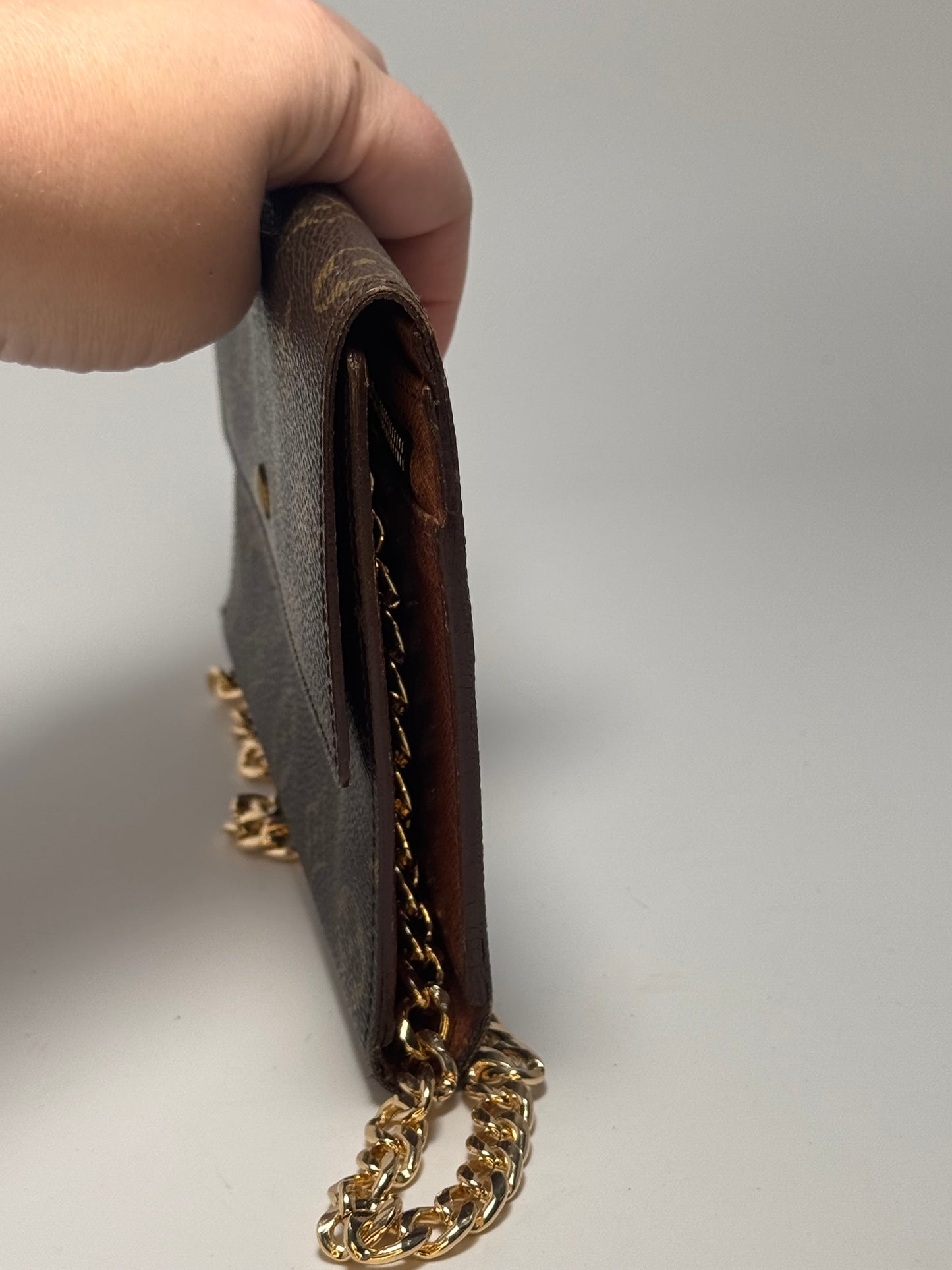 Louis Vuitton Monogram Trifold Pochette Passport Holder / Wallet on Chain- December 1994