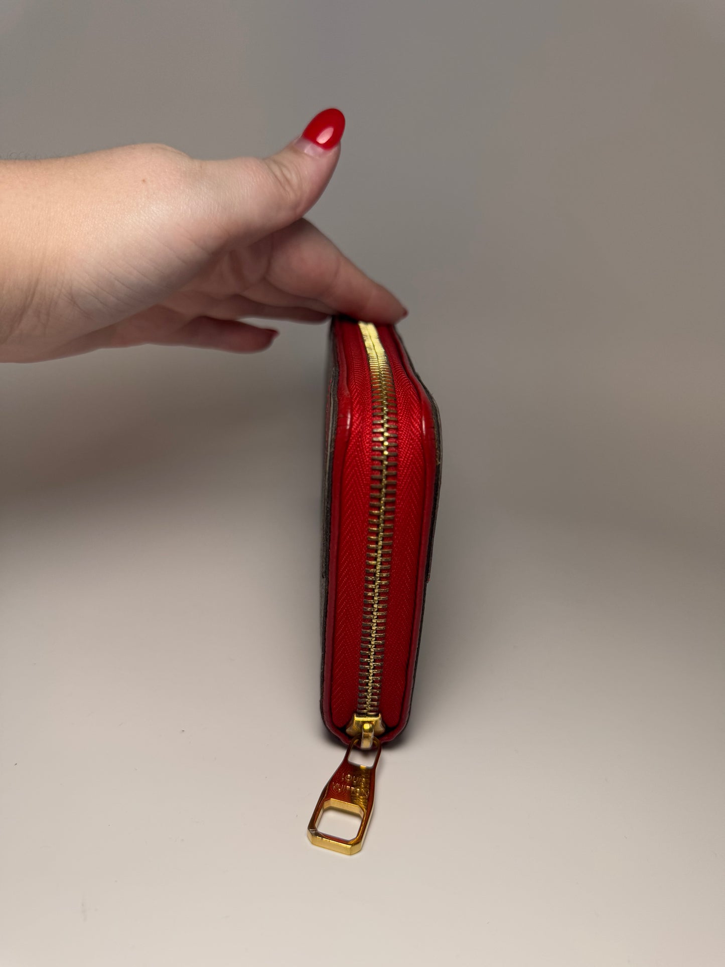 Louis Vuitton Retiro Zippy Wallet in Cerise Red Monogram