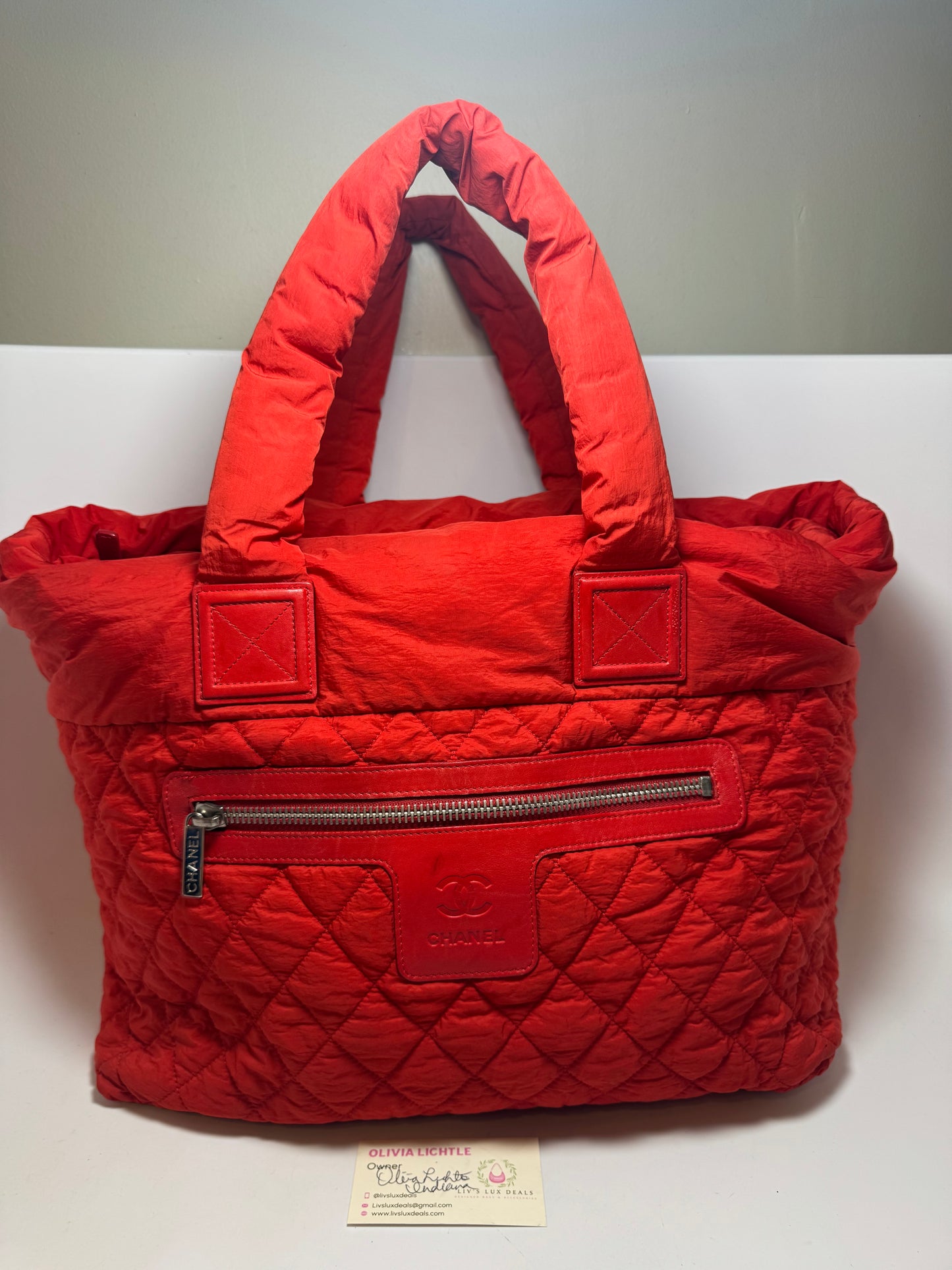Chanel Coco Cocoon Tote Bag Red Nylon Tote