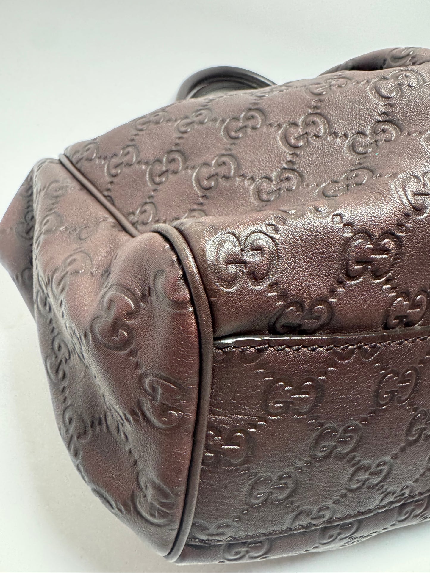 Gucci Sukey Tote Guccissima Leather Hand Bag Walnut Brown
