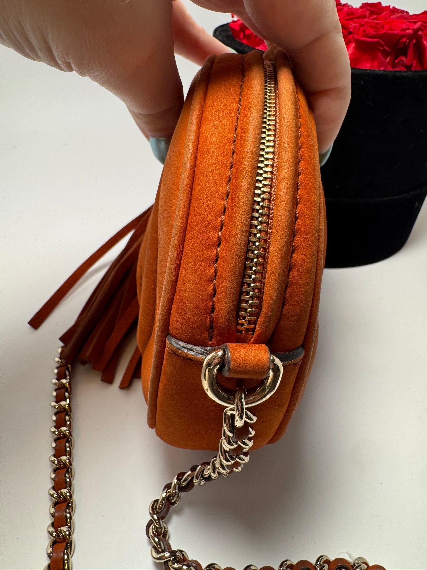 Gucci Vitello Mini Nubuck SoHo Burnt Orange Crossbody/Shoulder Bag