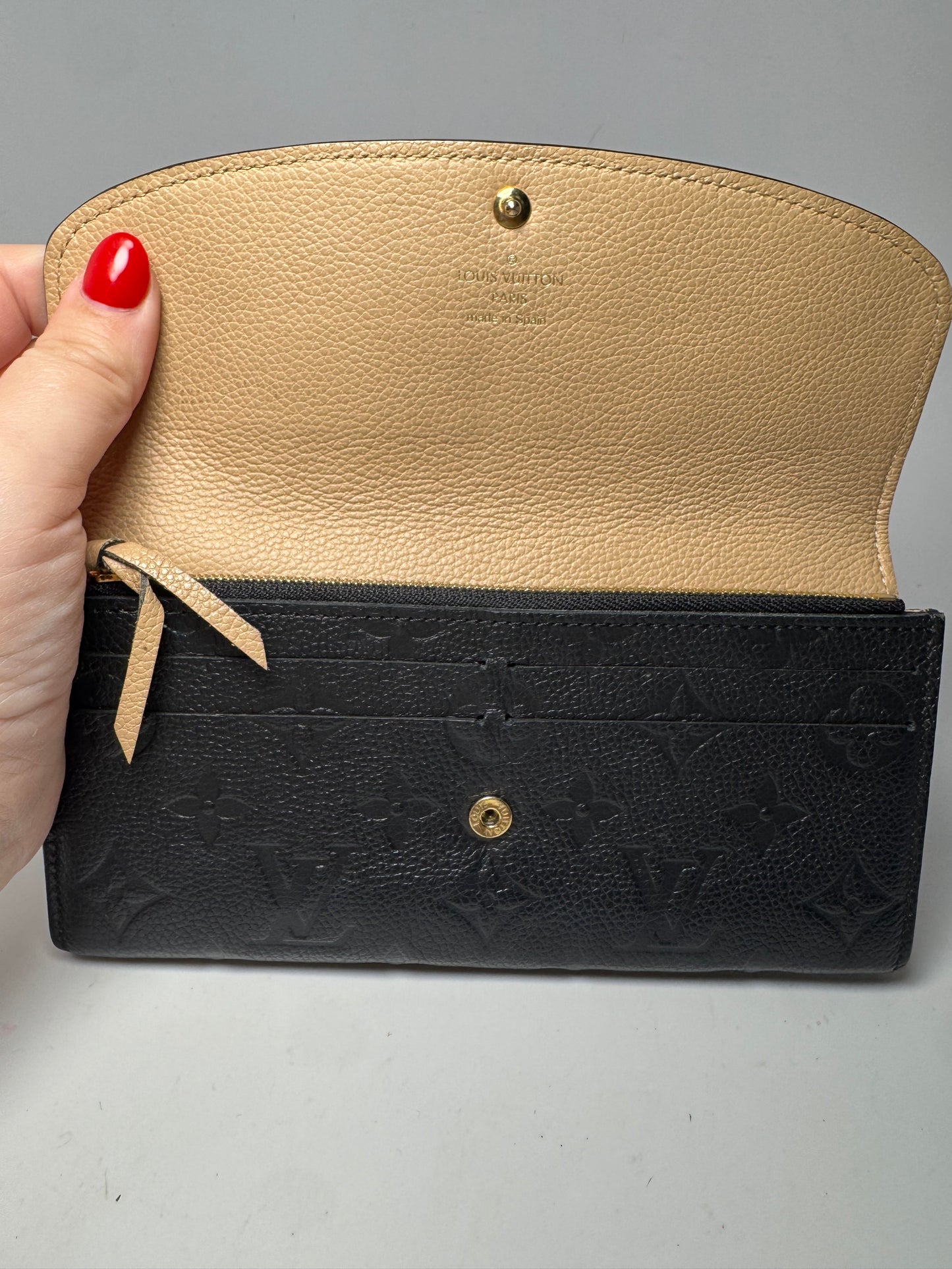 Louis Vuitton Emilie Empriente Wallet Black Leather