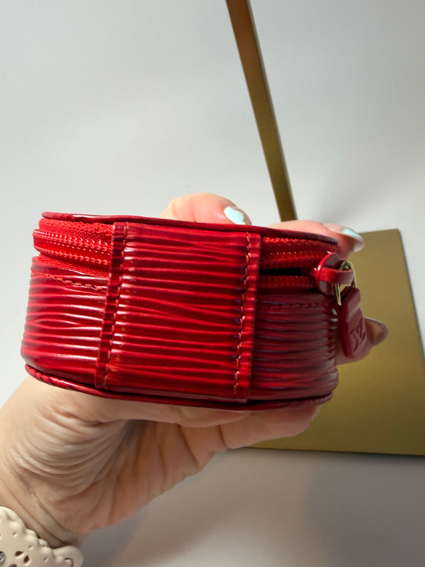 Louis Vuitton Red Epi Leather Travel Jewelry Case w/Dust Bag