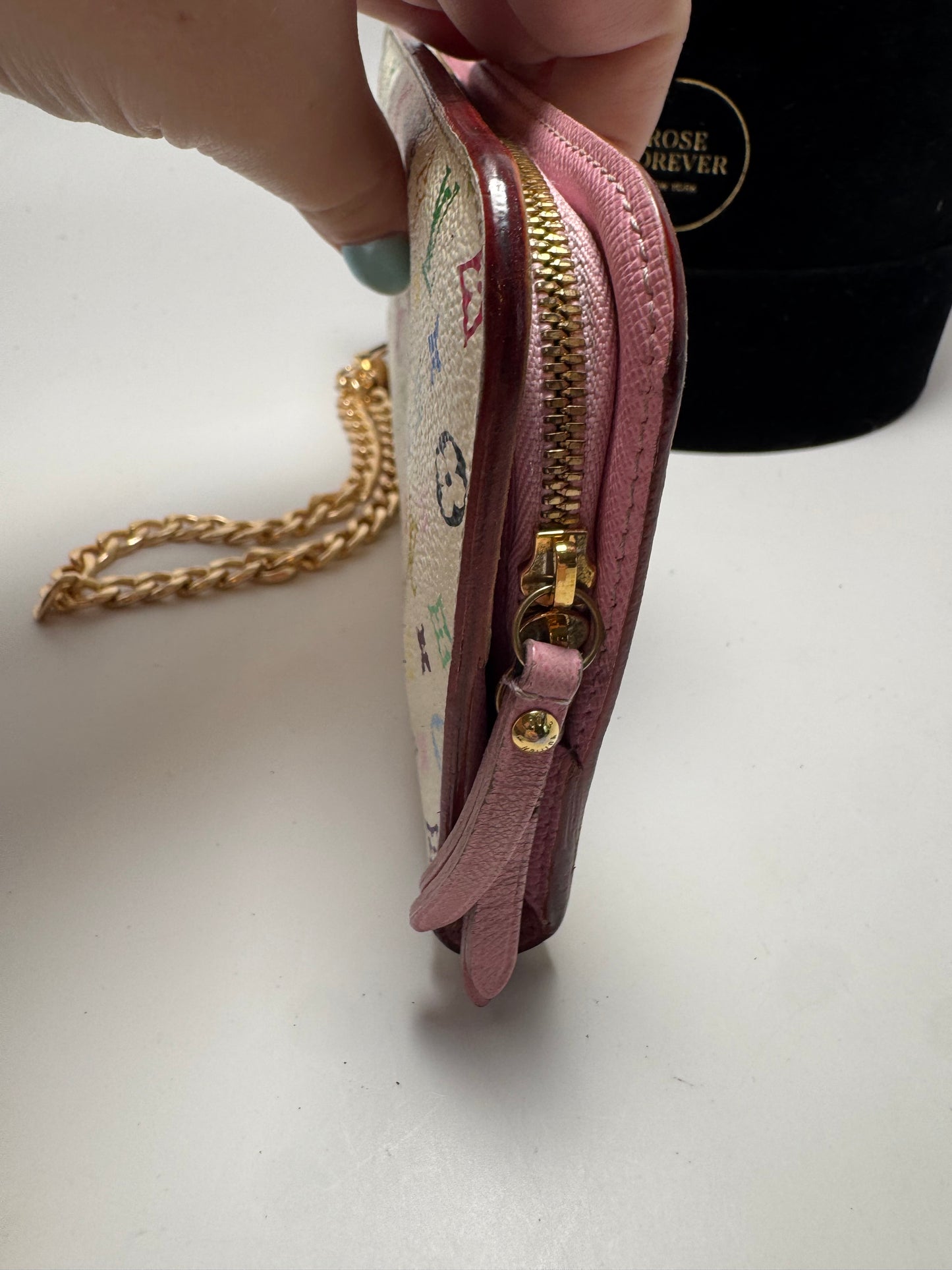 Louis Vuitton Insolite White Multicolor Murakami Wallet on Chain/Wristlet