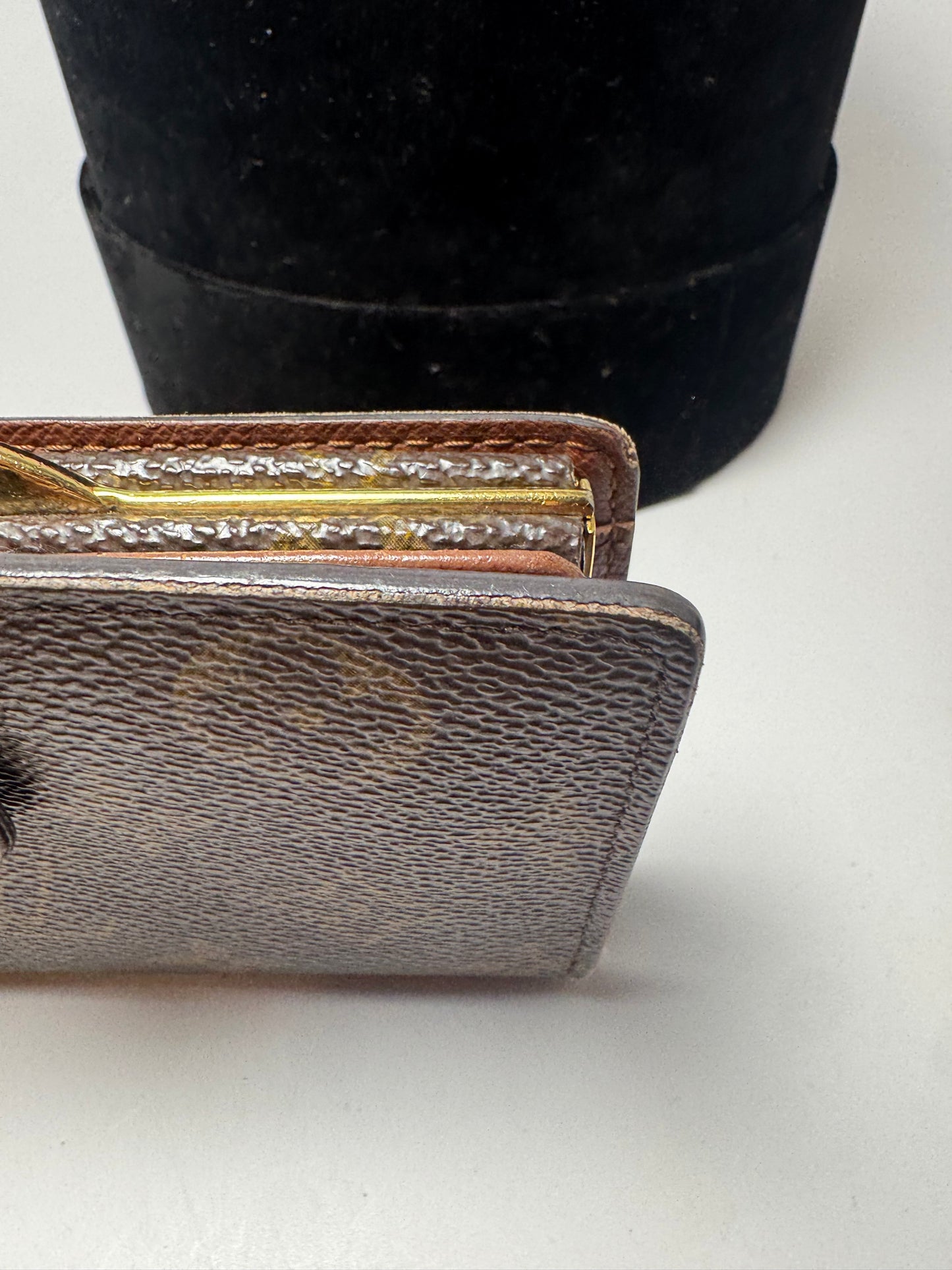 Louis Vuitton French Purse Kiss Lock Monogram Wallet- Fair Condition