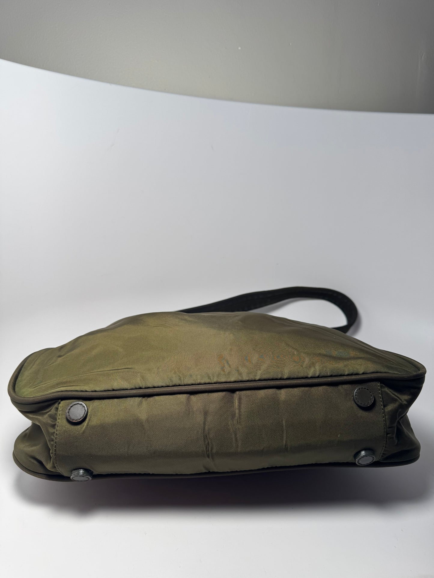 Prada Olive Green Nylon Shoulder Bag