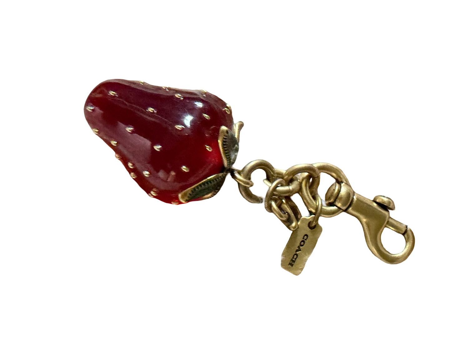 Coach Strawberry Brass Bag Charm