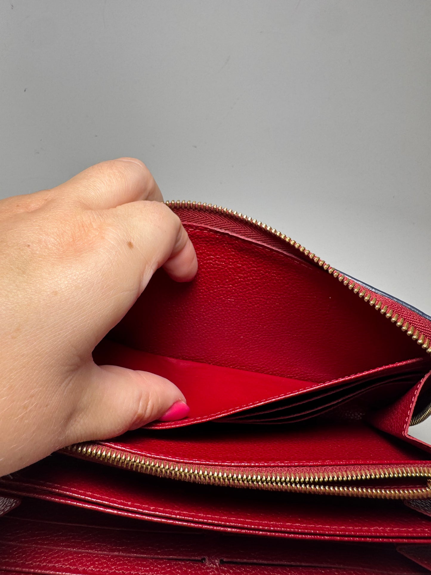 Louis Vuitton Cerise Red Monogram Empriente Leather Zippy Wallet