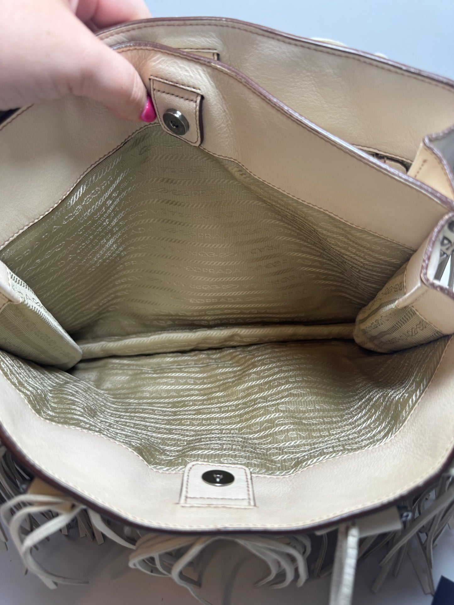Prada Nappa Fringe Medium Tote Bag/Crossbody LIKE NEW condition w/authenticity cards & tag