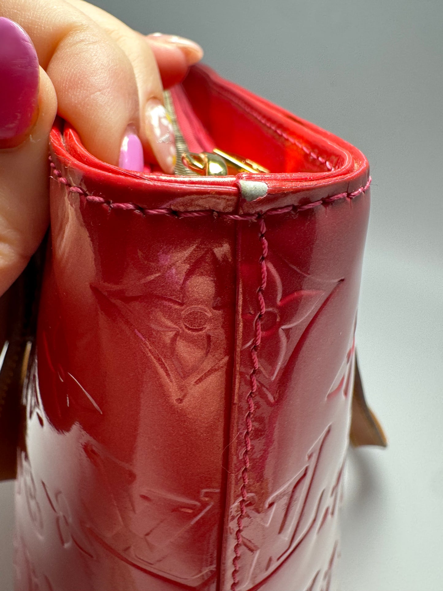 Louis Vuitton Houston Hand Bag Vernis Leather Hot Pink/Raspberry