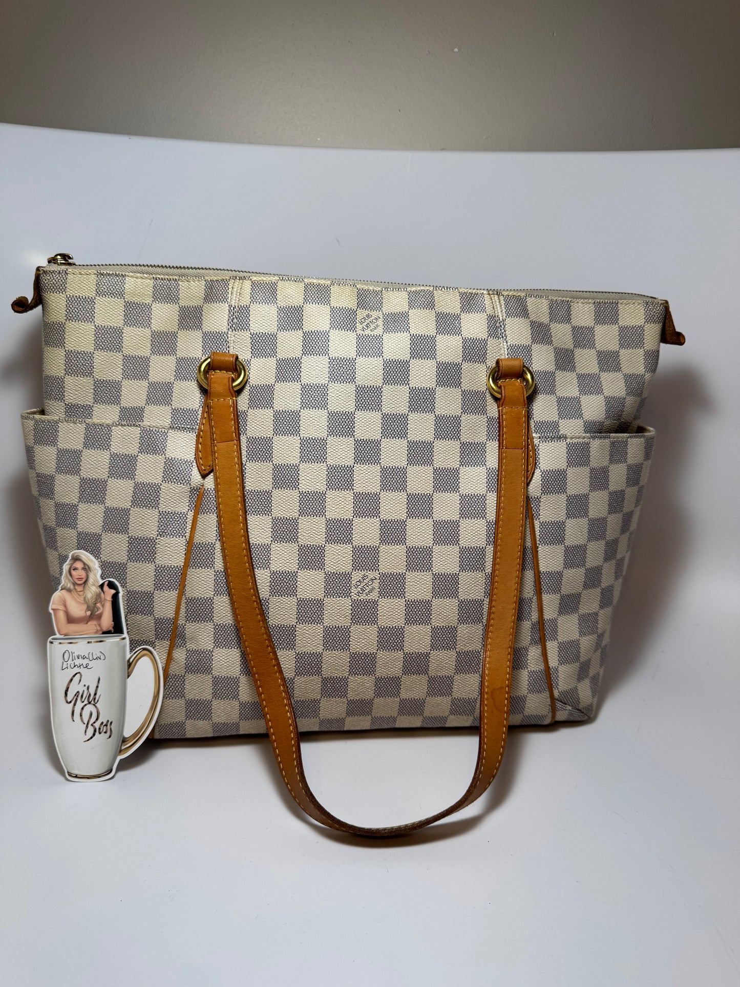 Louis Vuitton Totally MM in Damier Azur Tote Shoulder Bag