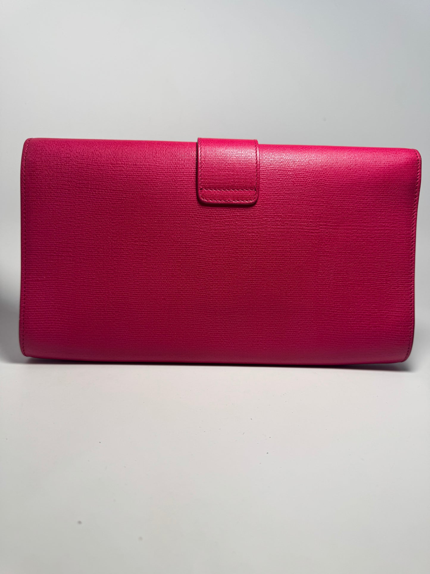 Yves Saint Laurent Hot Pink Leather Clutch