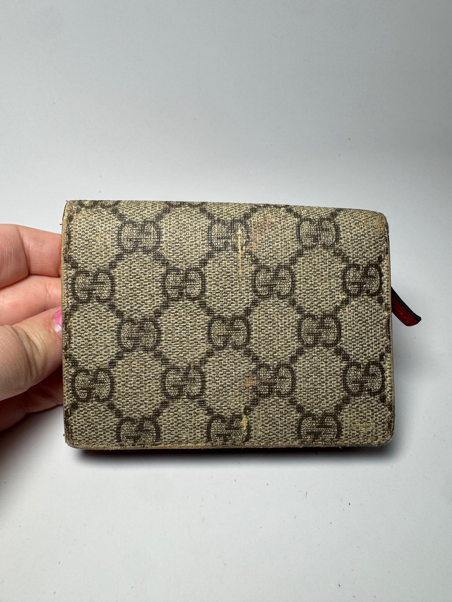 Gucci Cherry Web Card Case w/Enamel Gucci Wallet Made in Italy