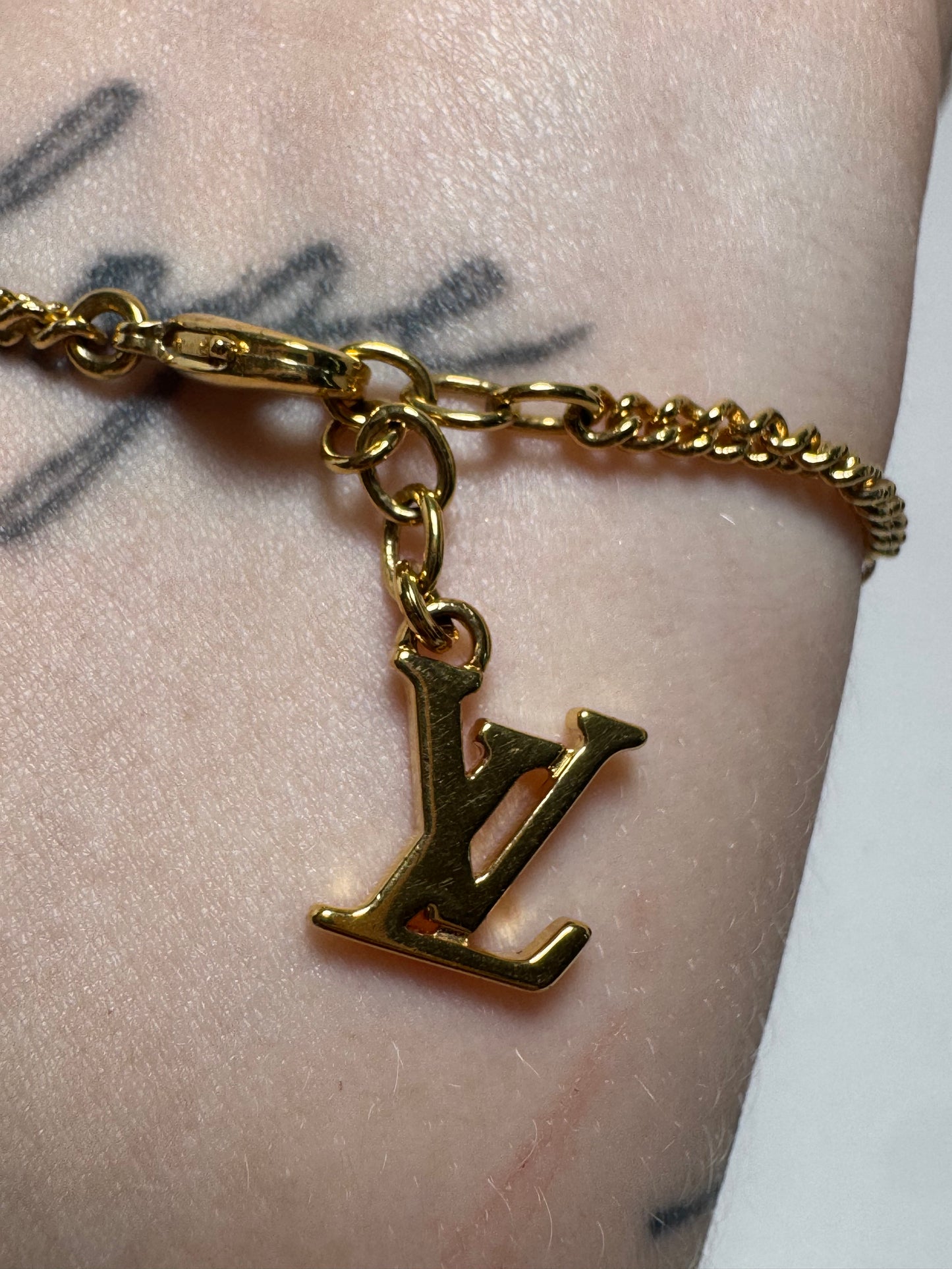 Louis Vuitton Sweet Monogram Charm Bracelet Gold Tone