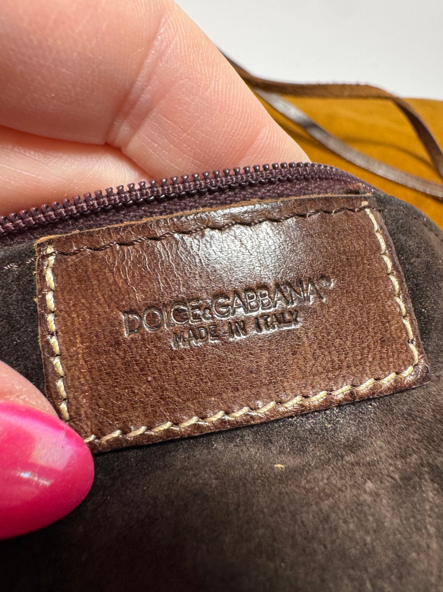 Dolce & Gabbana Suede Tassel Leather Shoulder Bag