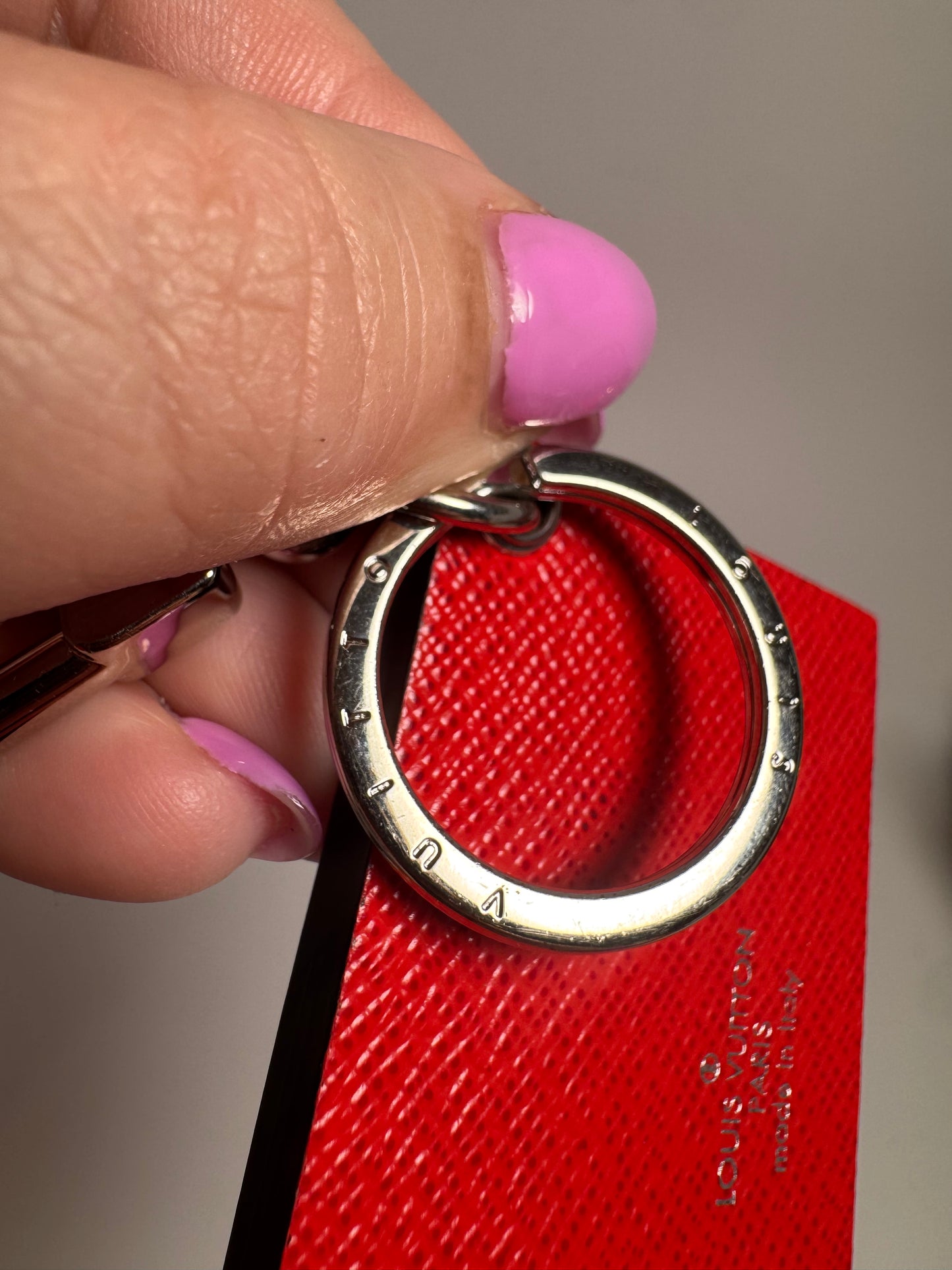 Louis Vuitton Petite Malle Trunk Key Chain/Bag Charm – Red Epi Leather & Black, Silver Hardware