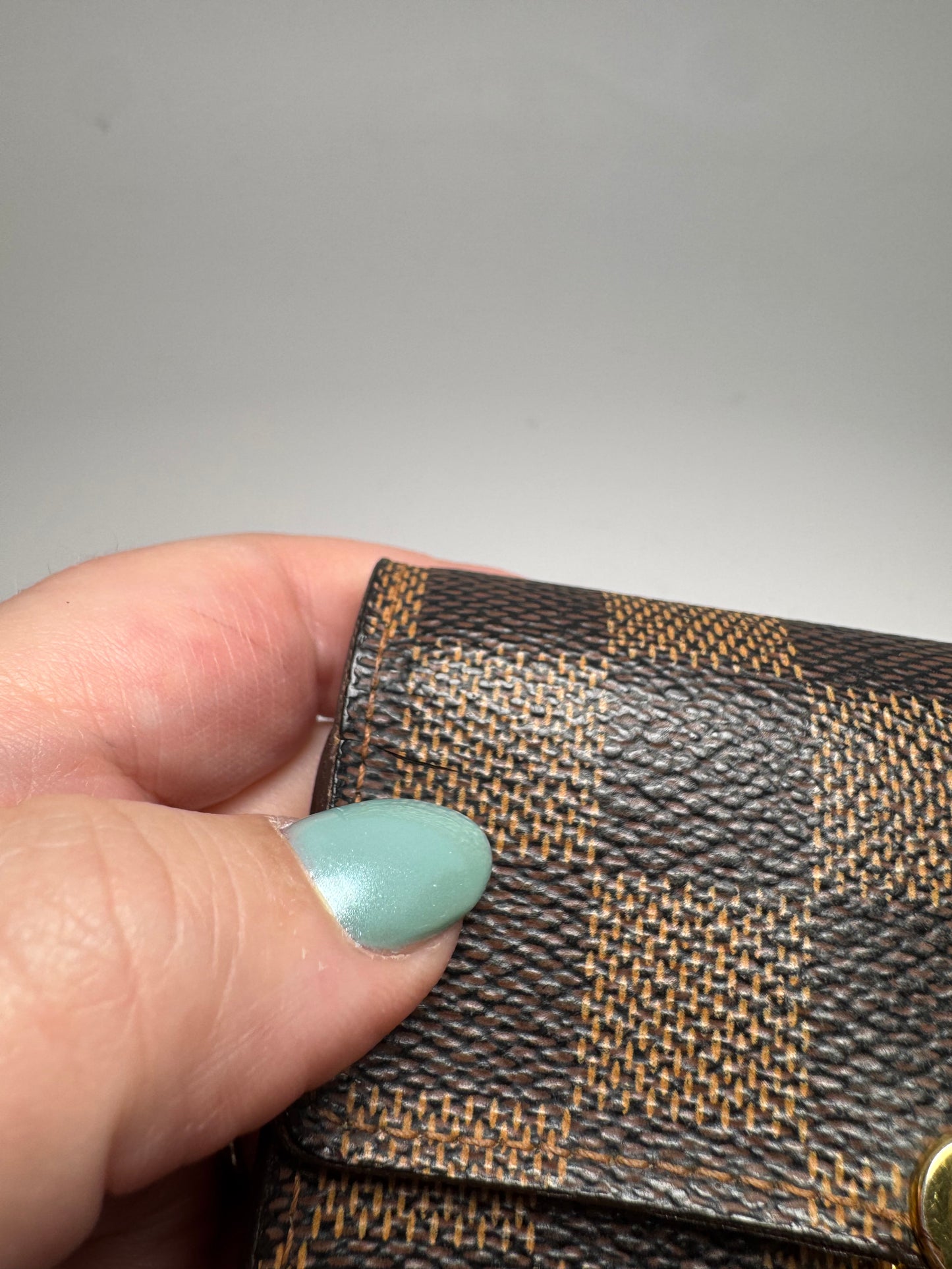 Louis Vuitton Damier Ebene Koala Wallet w/Red Interior (Unisex)