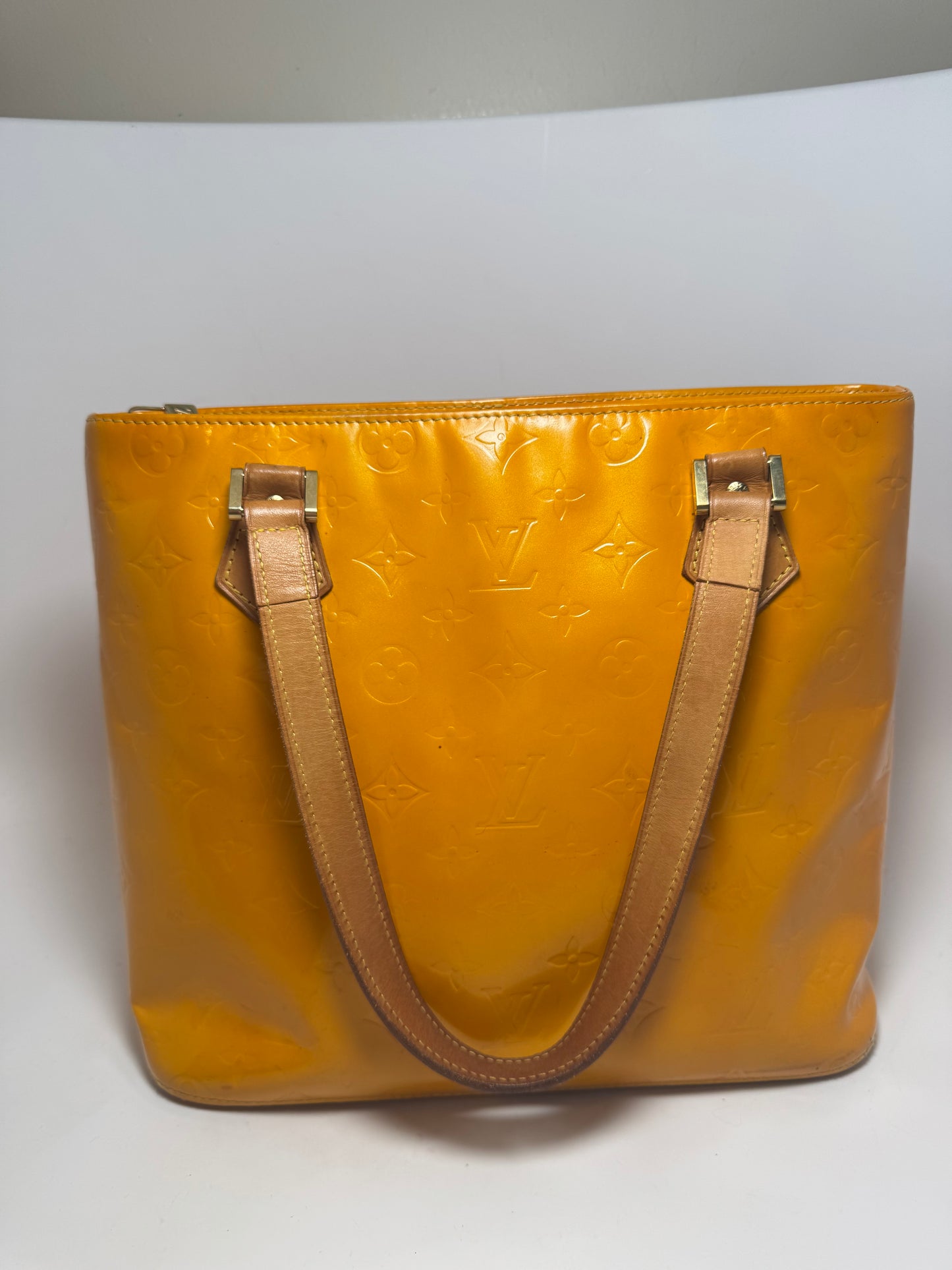 Louis Vuitton Sunset Orange Vernis Monogram Houston Tote